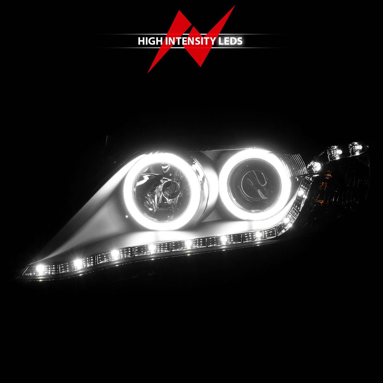 2010-2011 Toyota Camry Anzo Projector Headlights W/ Halo Black (SMD LED)