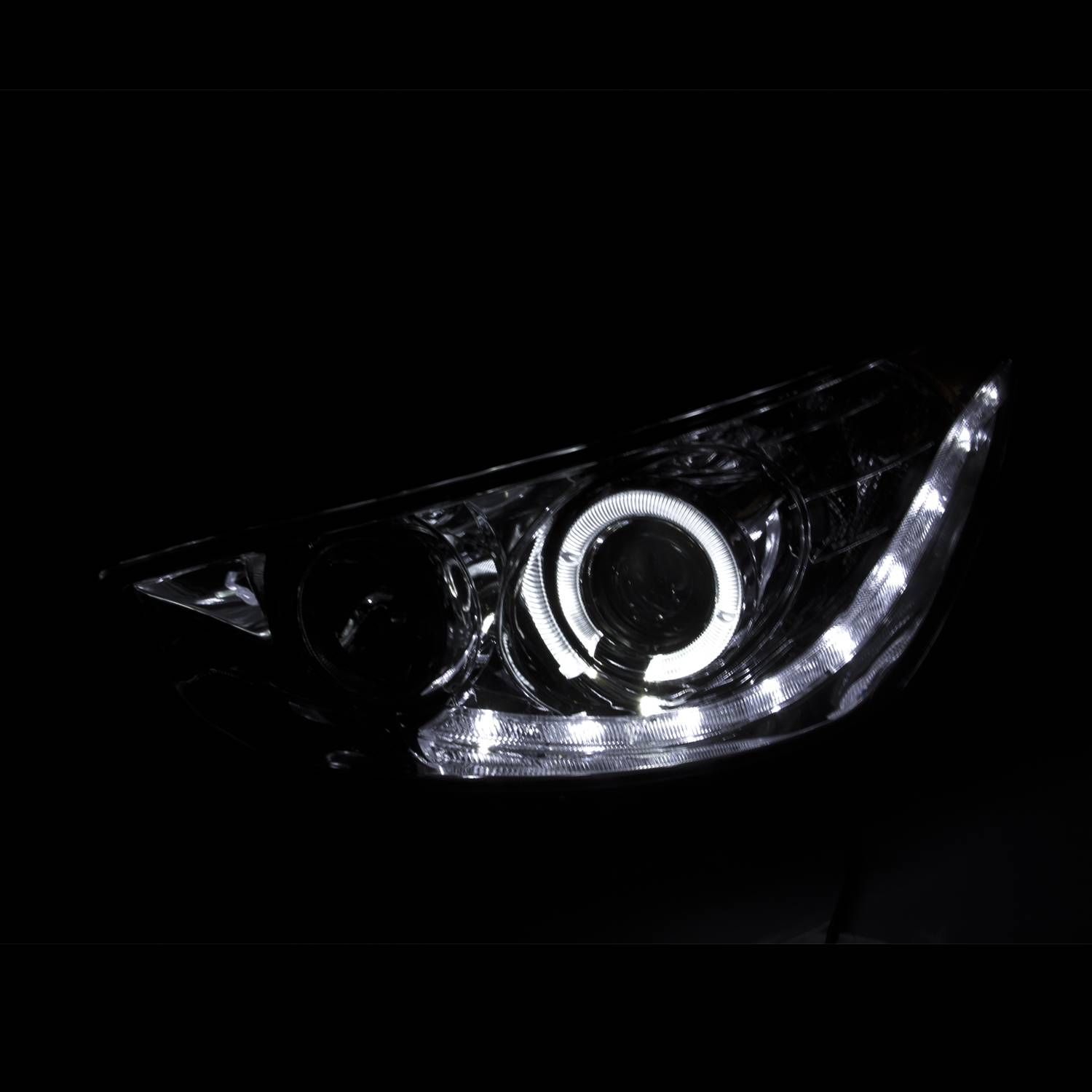 2012-2013 Hyundai Accent 4DR/HB Anzo Projector Headlights W/ Halo Black (SMD LED)
