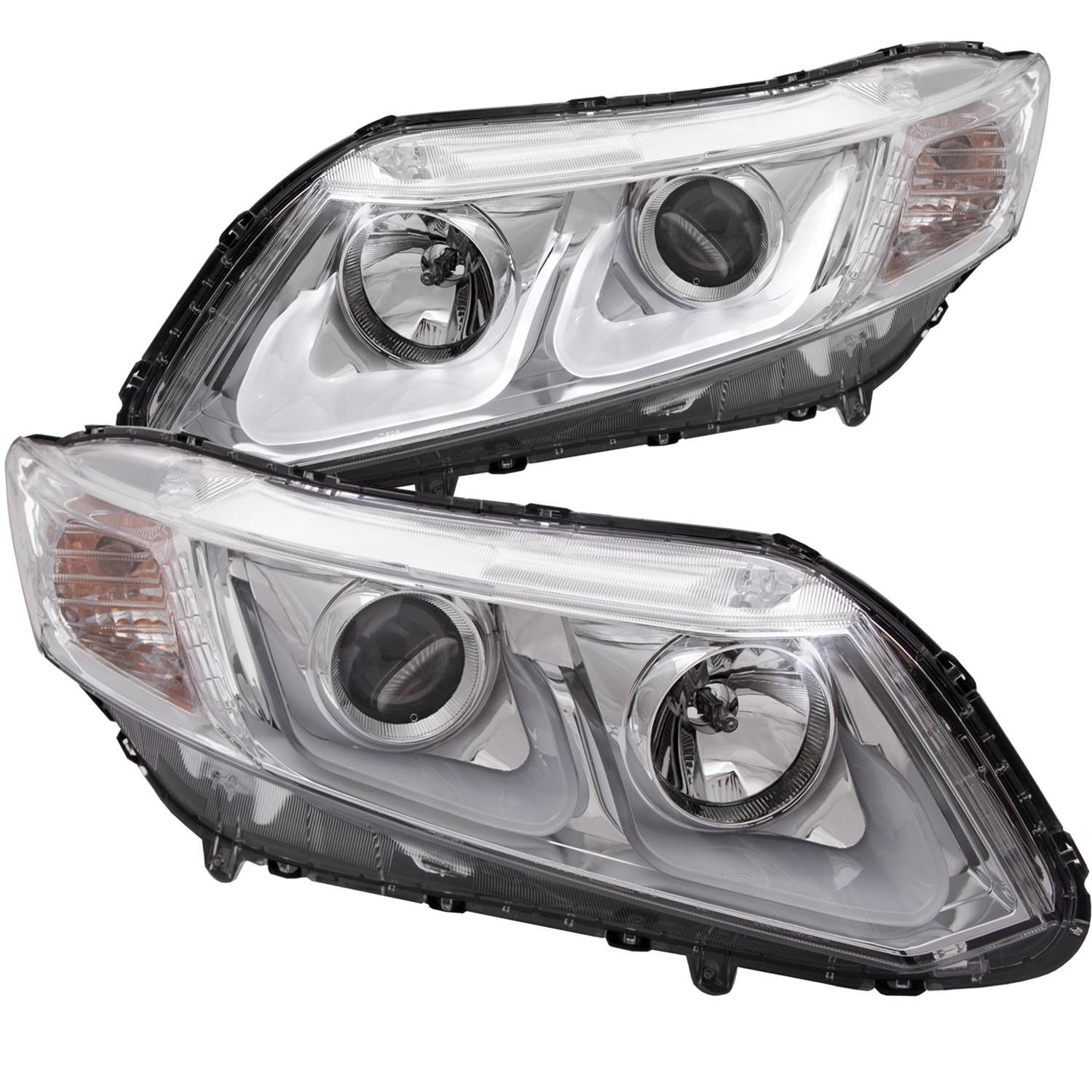 2012-2015 Honda Civic 4DR Anzo Projector Headlights W/ U-Bar Chrome - 121478