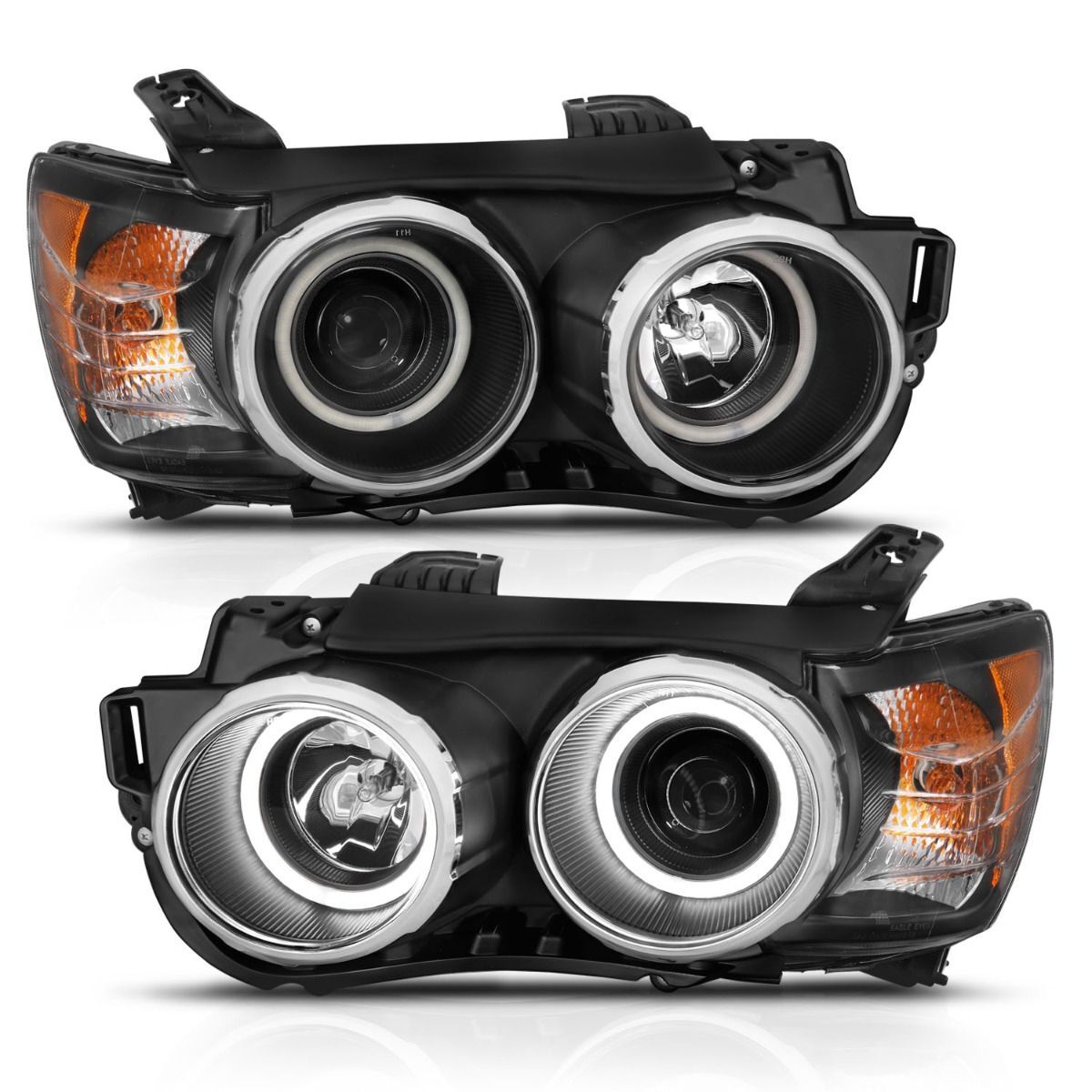 2012-2015 Chevrolet Sonic 4DR/HB Anzo Projector Headlights W/ Halo Black (SMD LED)