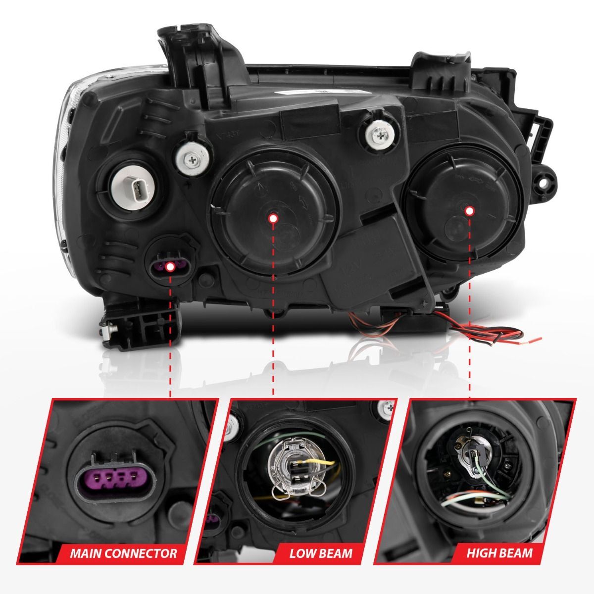 2012-2015 Chevrolet Sonic 4DR/HB Anzo Projector Headlights W/ Halo Black (SMD LED)