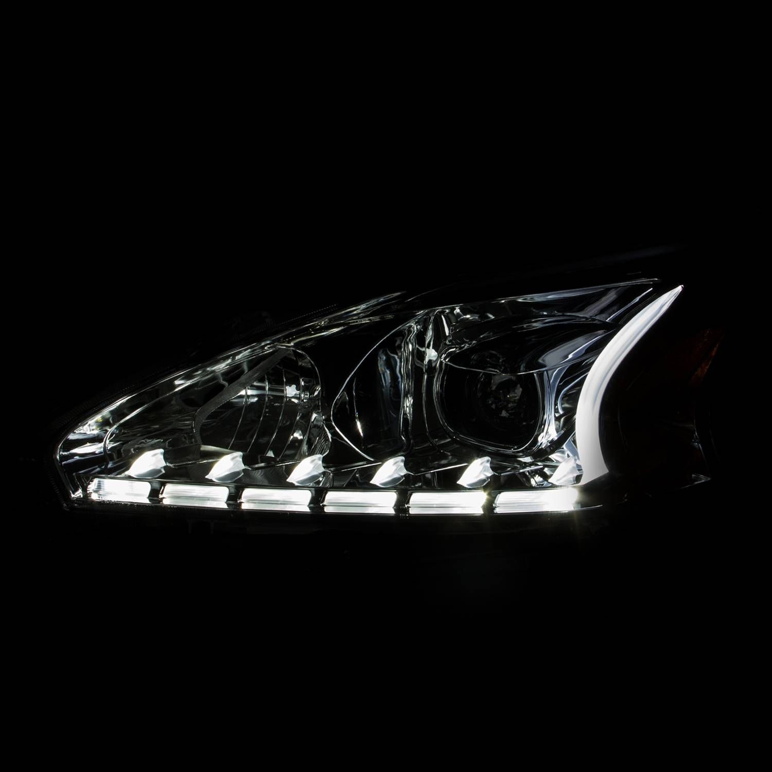 2013-2015 Nissan Altima 4DR Anzo Projector Headlights W/ Plank Style Design Chrome