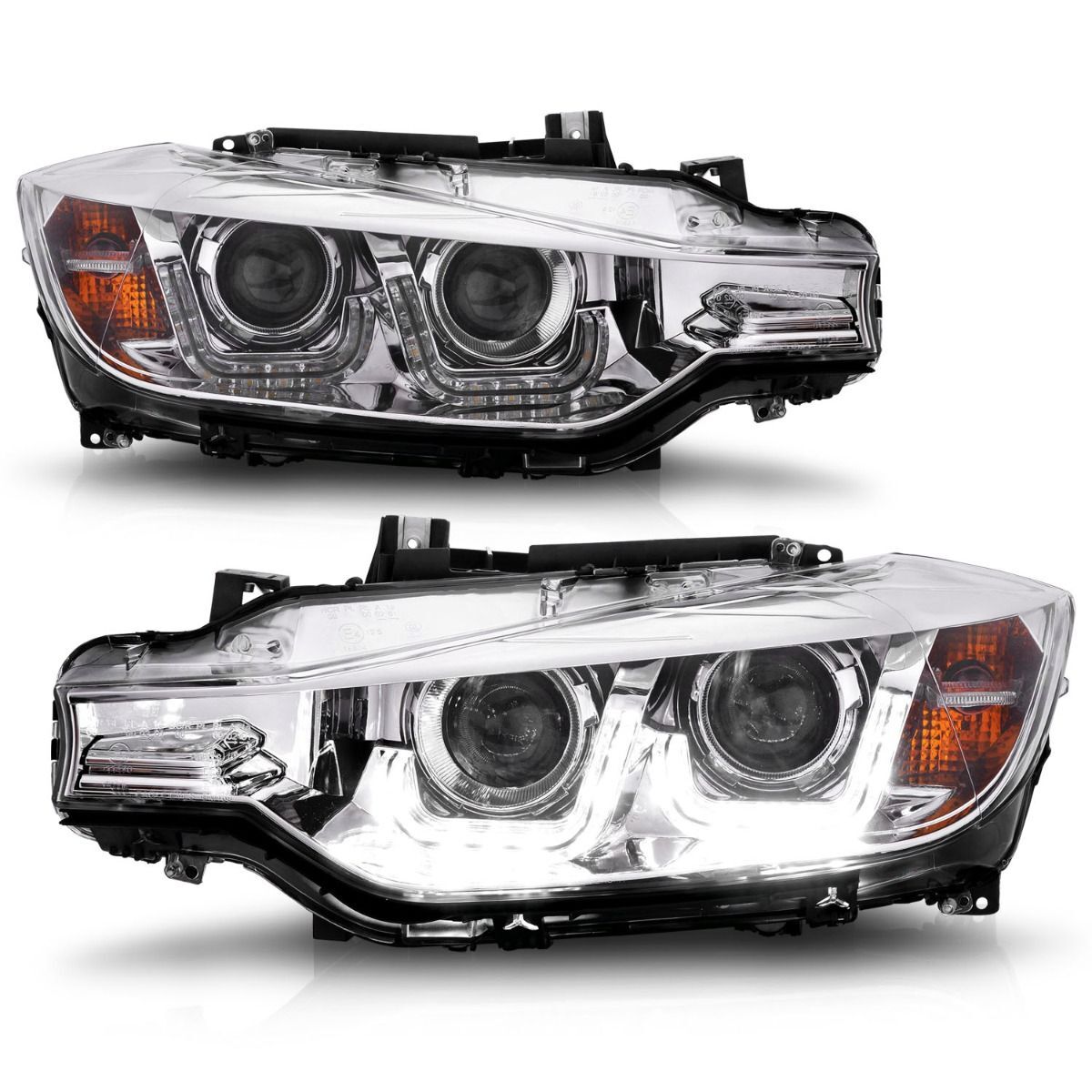 2012-2015 BMW 3-Series F30 4DR Anzo Projector Headlights W/ U-Bar Chrome