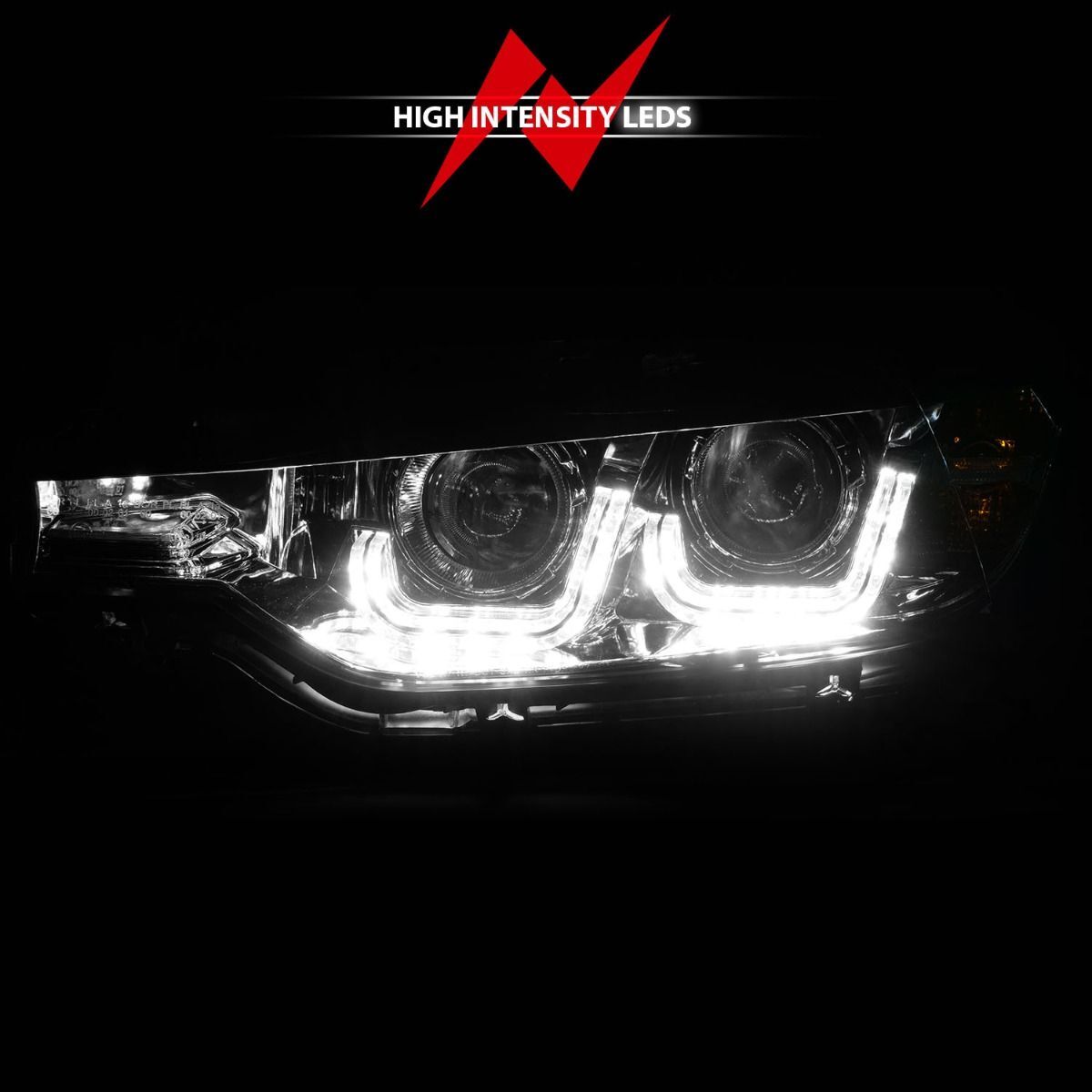 2012-2015 BMW 3-Series F30 4DR Anzo Projector Headlights W/ U-Bar Chrome