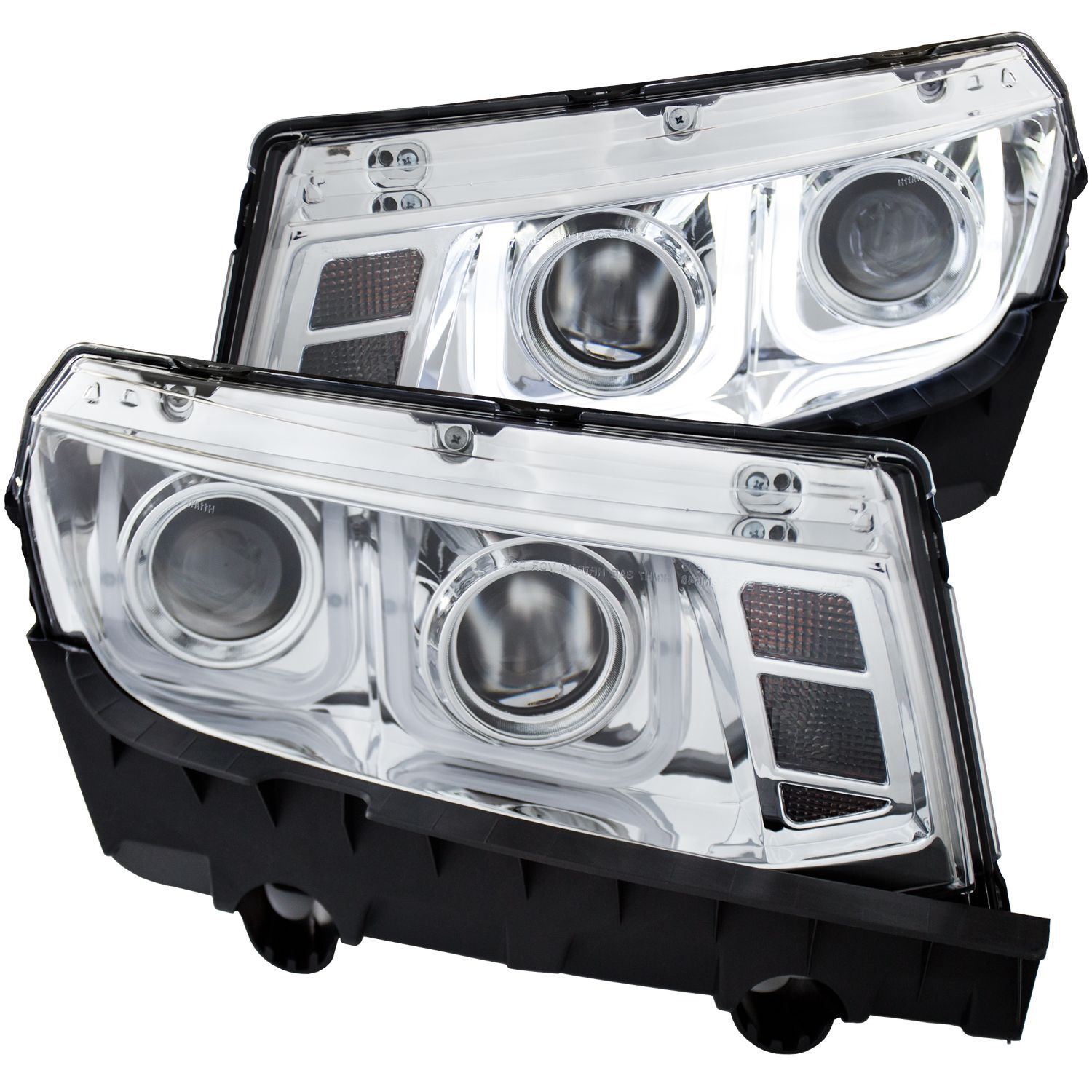 2014-2015 Chevrolet Camaro Anzo Projector Headlights W/ U-Bar Chrome - 121509