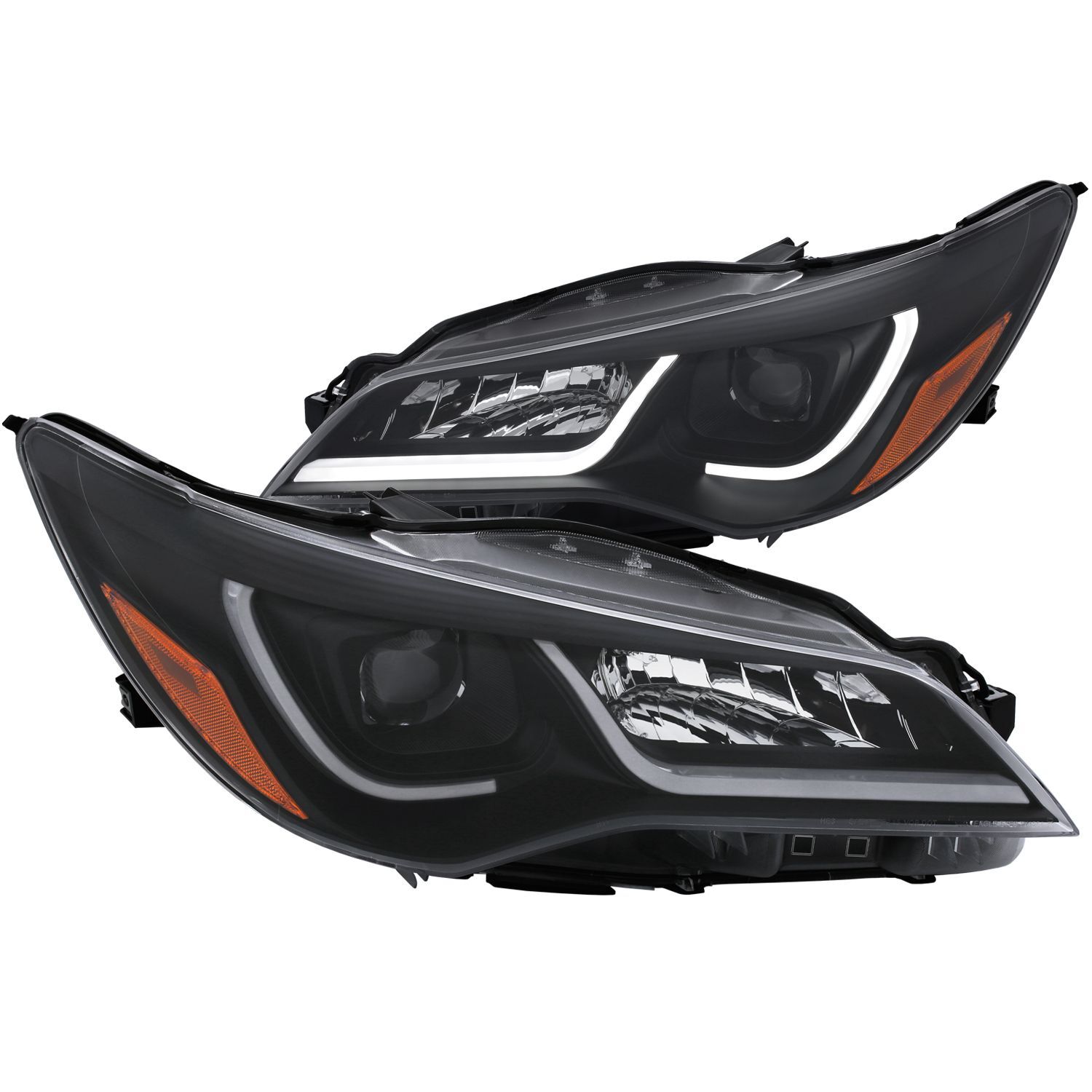 2015-2017 Toyota Camry 4DR Anzo Projector Headlights W/ Plank Style Design Black W/ Amber - 121518
