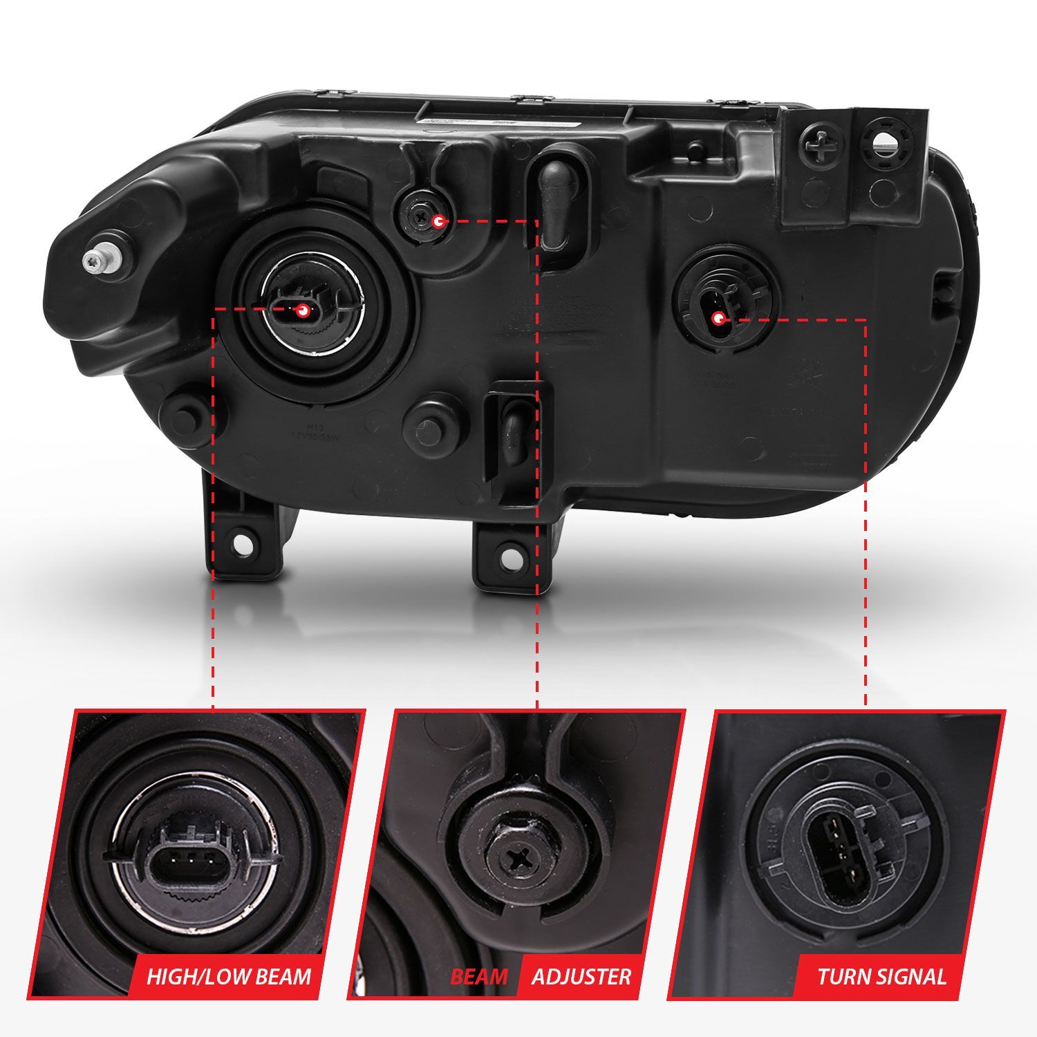 2008-2014 Dodge Challenger Anzo Crystal Headlights Black