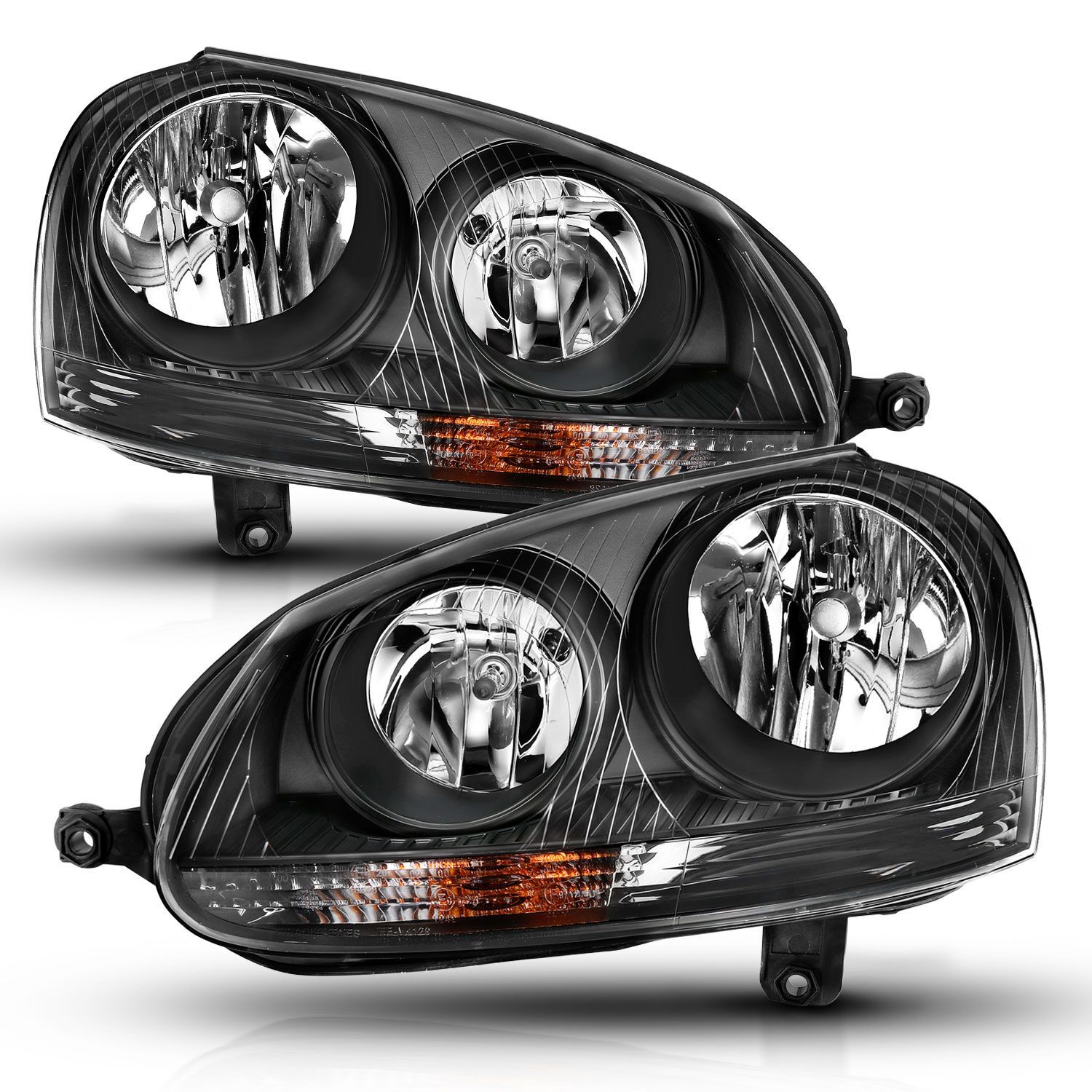 2005-2010 Volkswagen GTI/Jetta/Rabbit Anzo Crystal Headlight Black (Halogen Only) - 121542