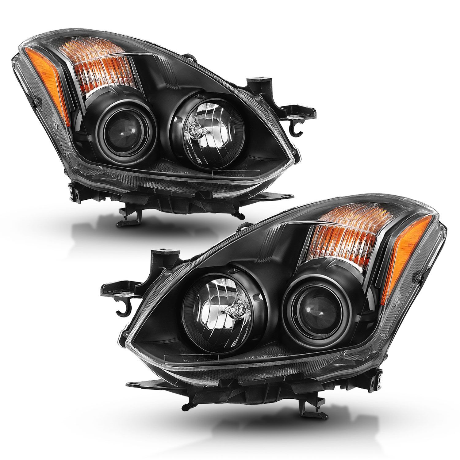 2010-2013 Nissan Altima 2DR Anzo Projector Headlight Black (Halogen Type) - 121548
