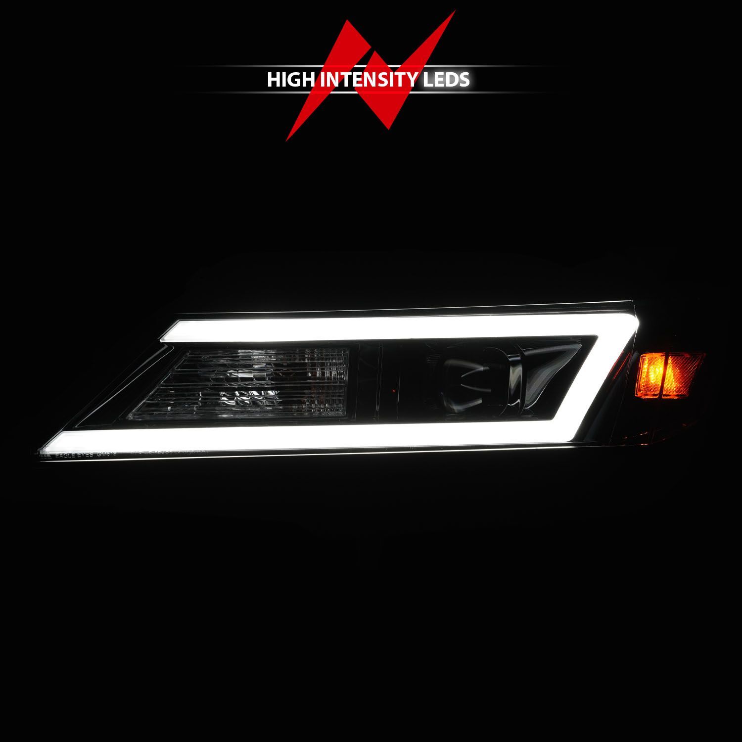 2014-2020 Chevrolet Impala Anzo Square Projector LED Bar Headlights W/Black Housing