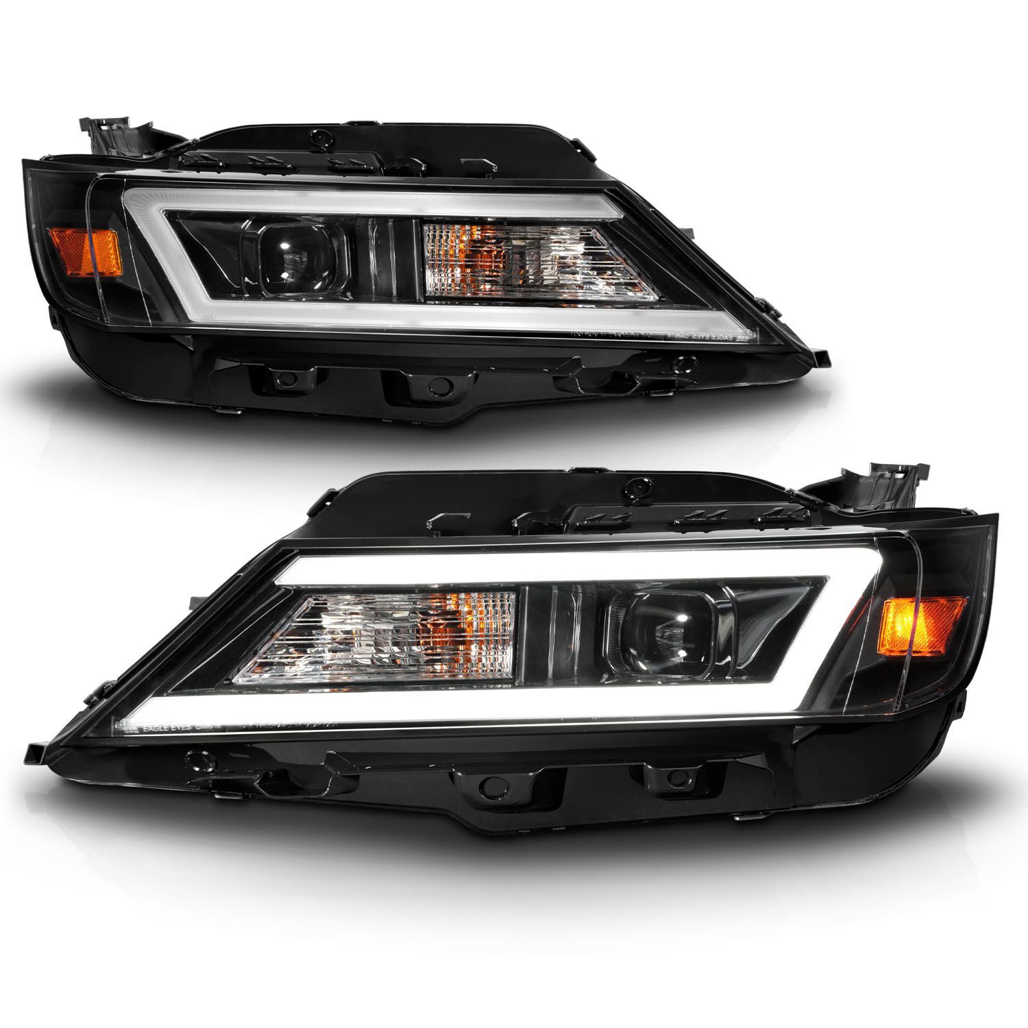 2014-2020 Chevrolet Impala Anzo Square Projector LED Bar Headlights W/Black Housing - 121574