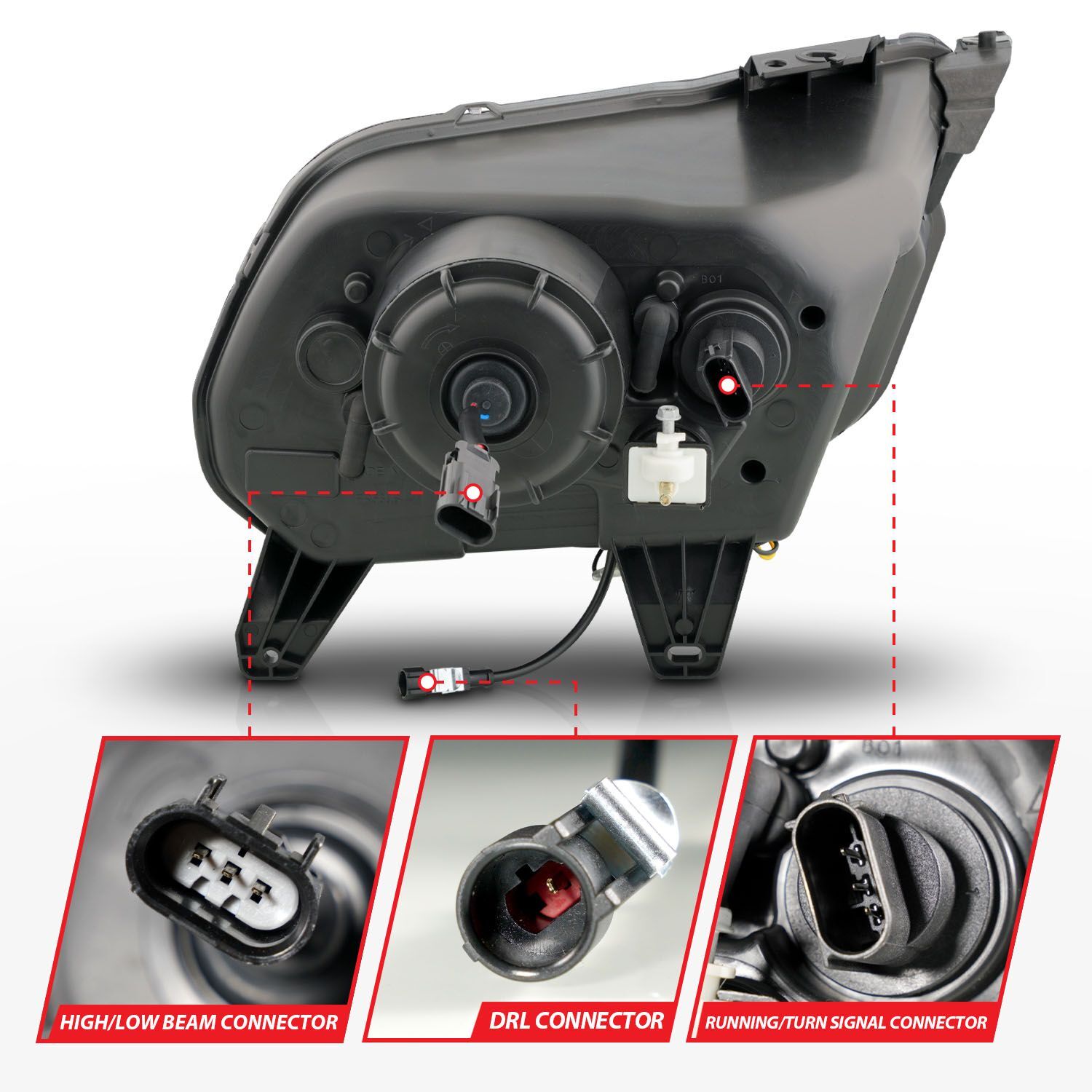2010-2014 Ford Mustang Anzo Full LED Projector Headlights W/Sequential Light Tube