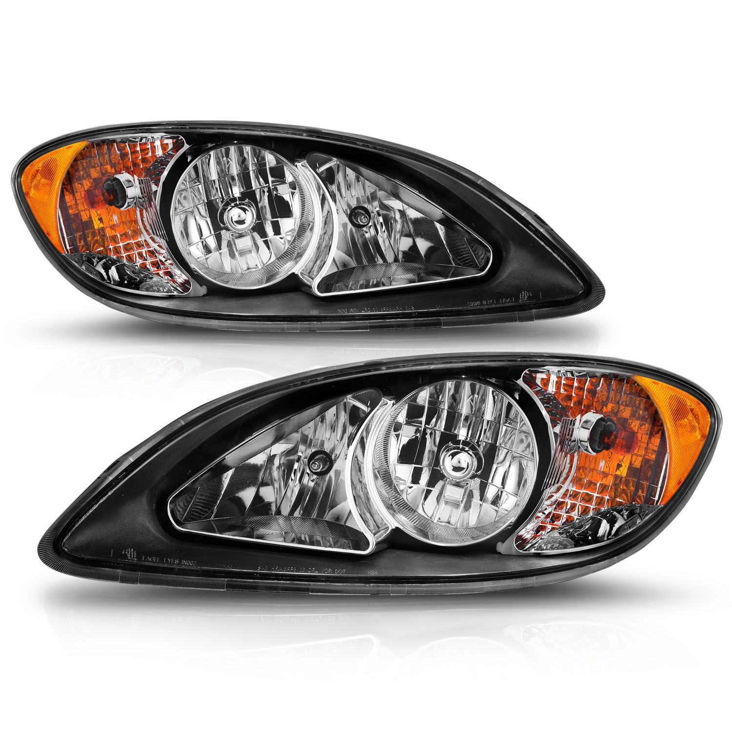 2008-2016 International Prostar Anzo Crystal Headlights Black Housing - 131032