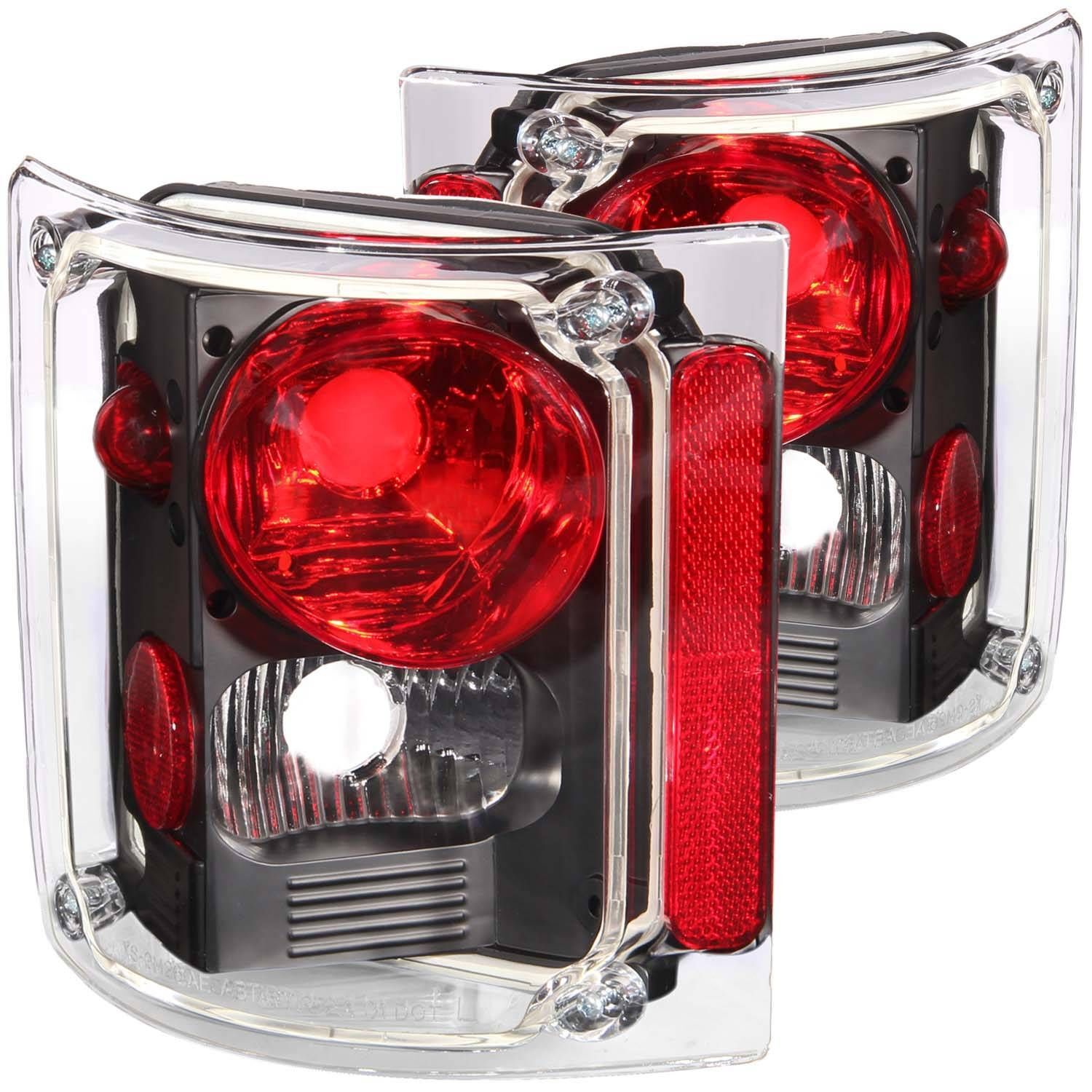 1973-1991 GMC Blazer Full Size/C10/C20/C30/K10/K20/K30/Suburban Anzo Tail Lights Black - 211016
