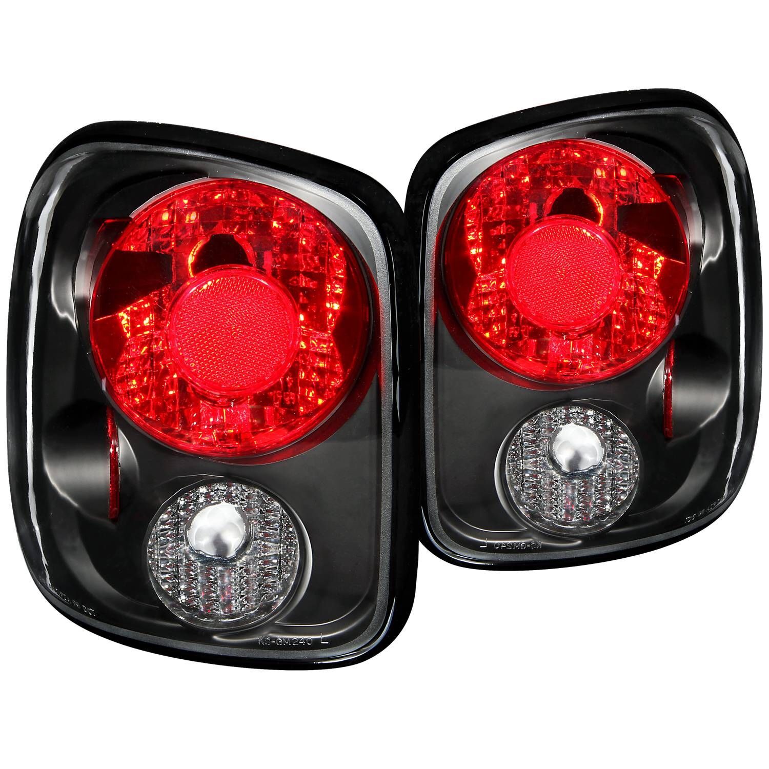 1999-2004 GMC Silverado Stepside Anzo Tail Lights Black - 211028