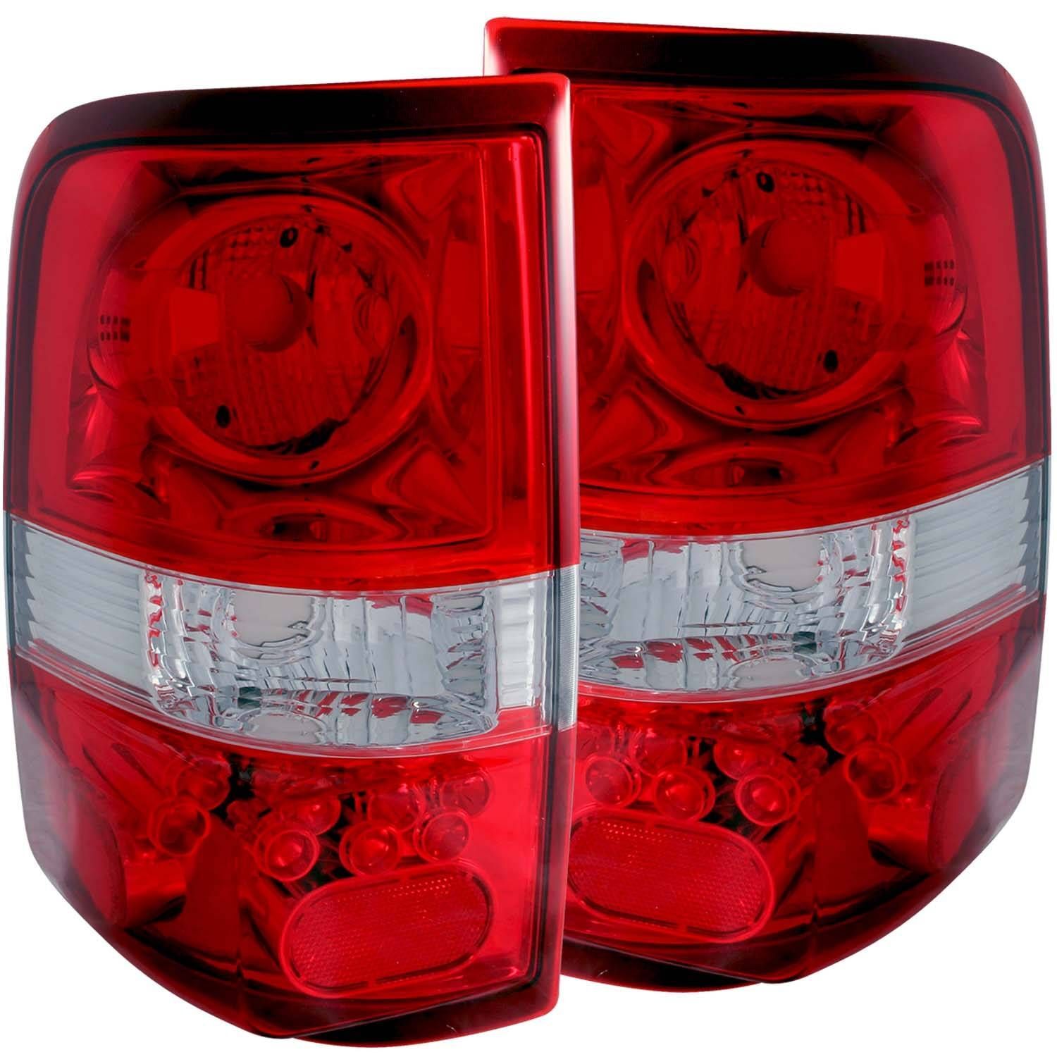 2004-2008 Ford F-150 Anzo Tail Lights Red/Clear - LED Style - 211058