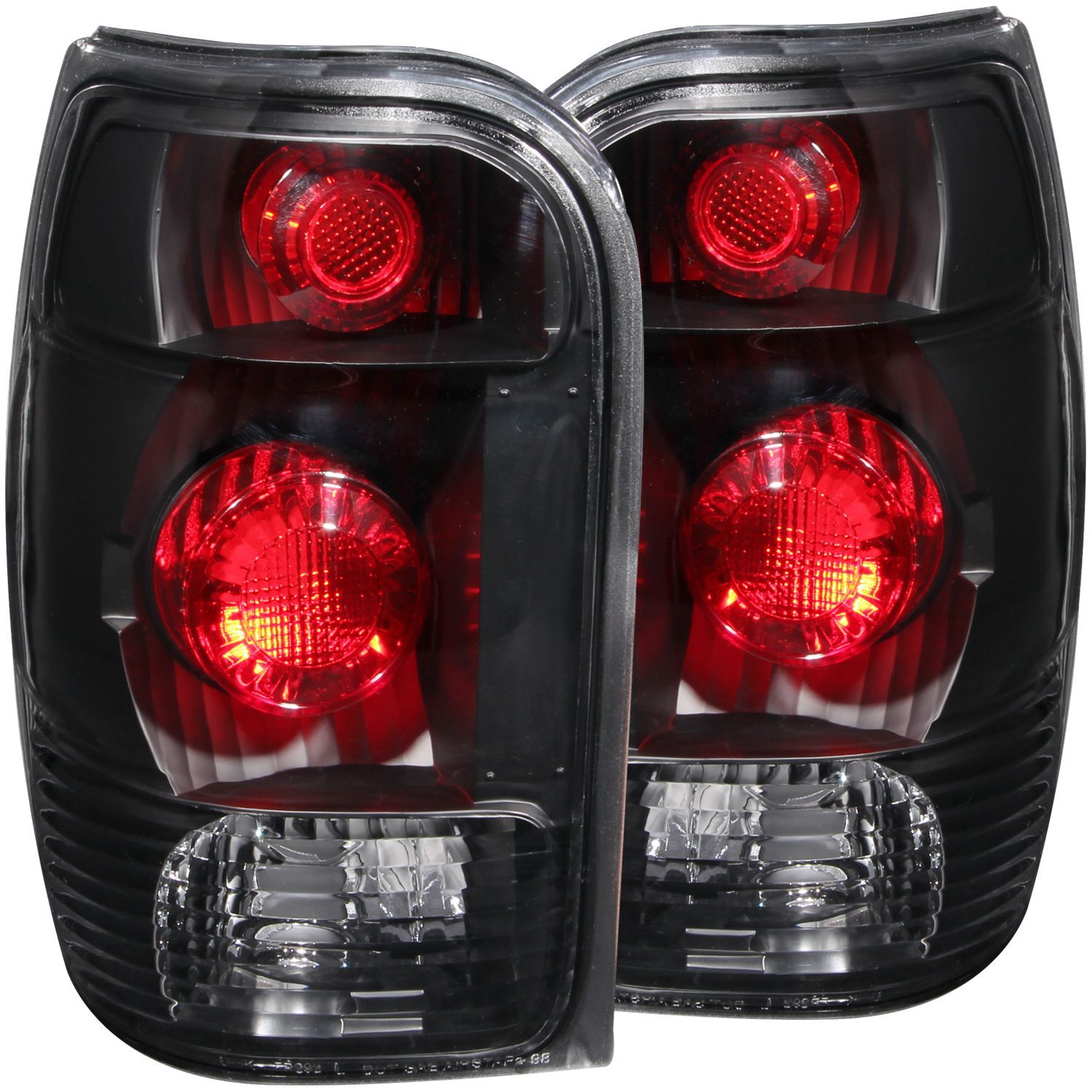 1998-2001 Ford Explorer Anzo Tail Lights Black - 211084