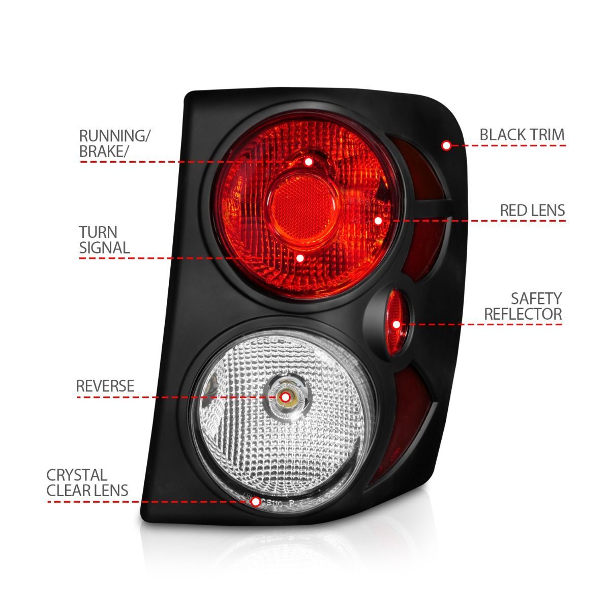 1999-2003 Jeep Grand Cherokee Anzo Tail Lights Black