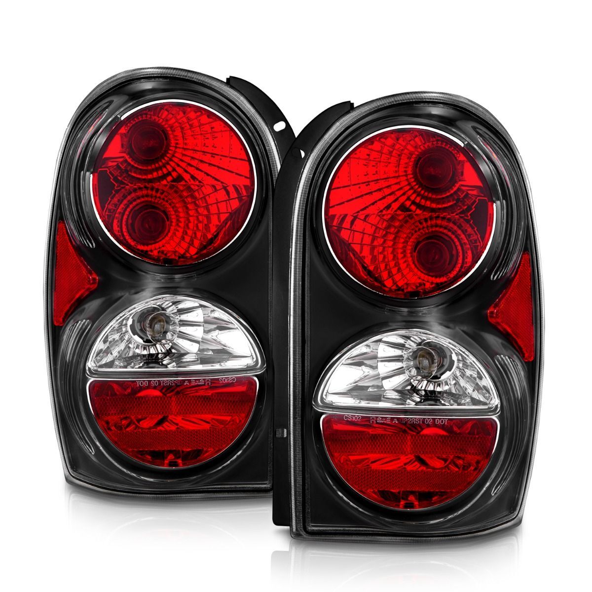 2002-2007 Jeep Liberty Anzo Tail Lights Black