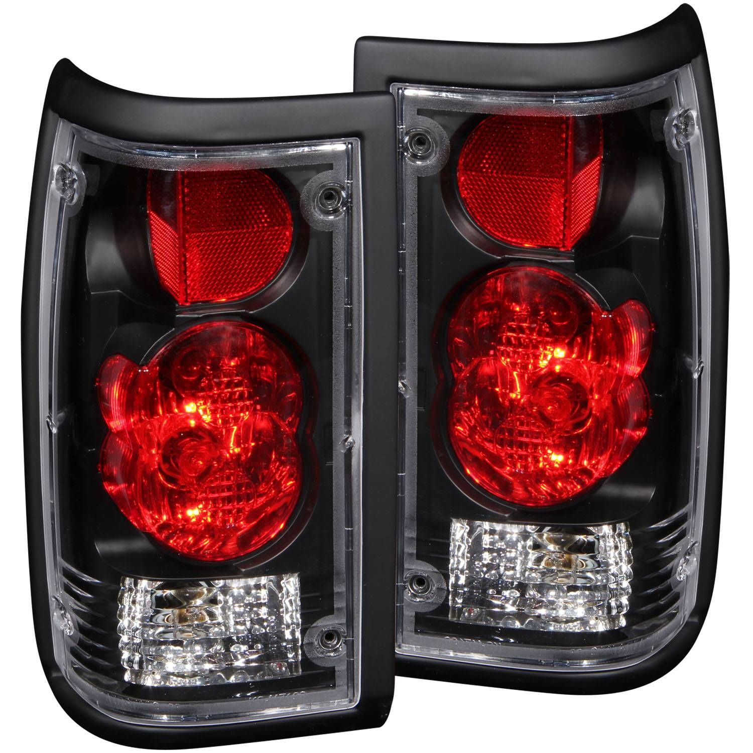 1986-1993 Mazda B2000 Anzo Tail Lights Black - 211113