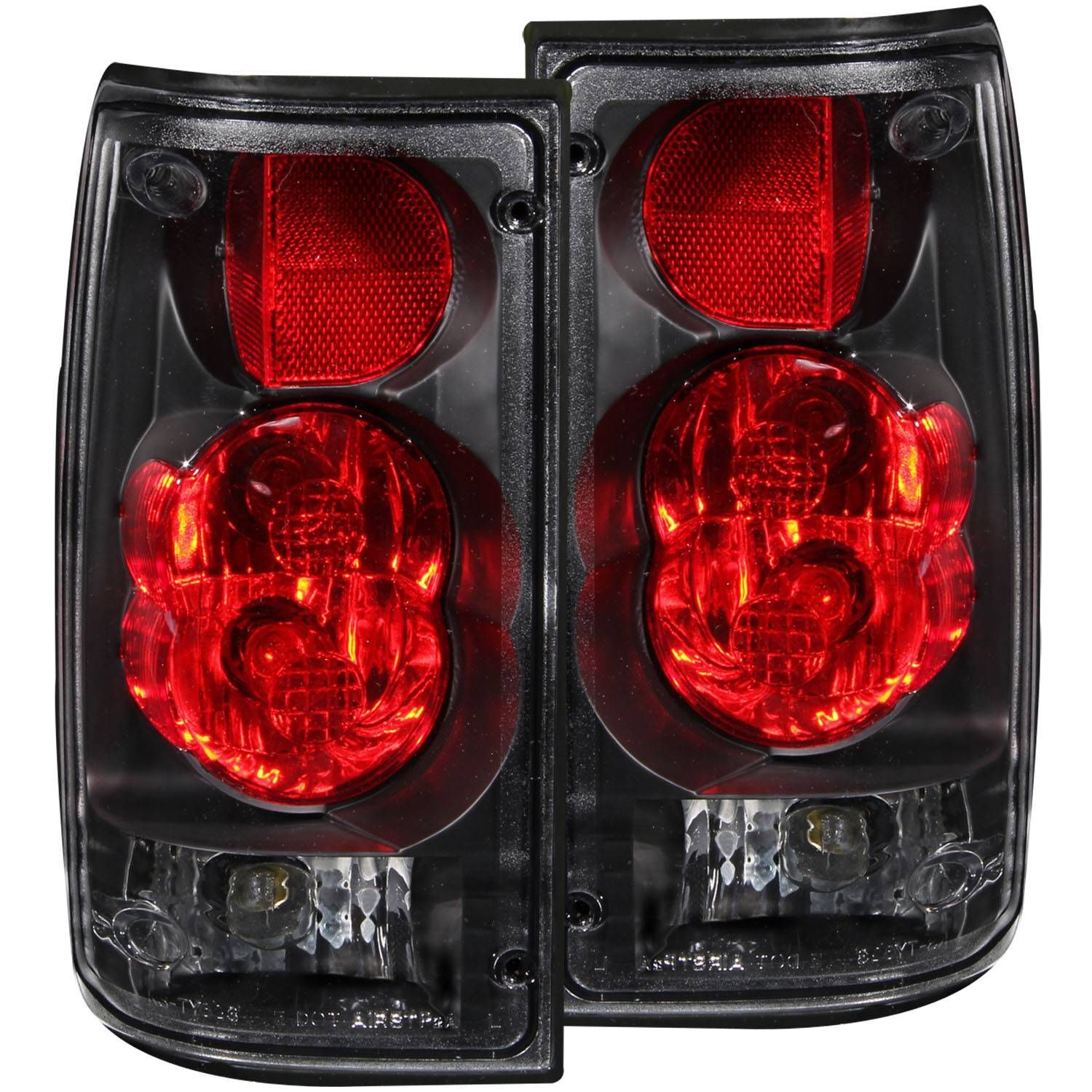 1989-1995 Toyota Pickup Anzo Tail Lights Black - 211132