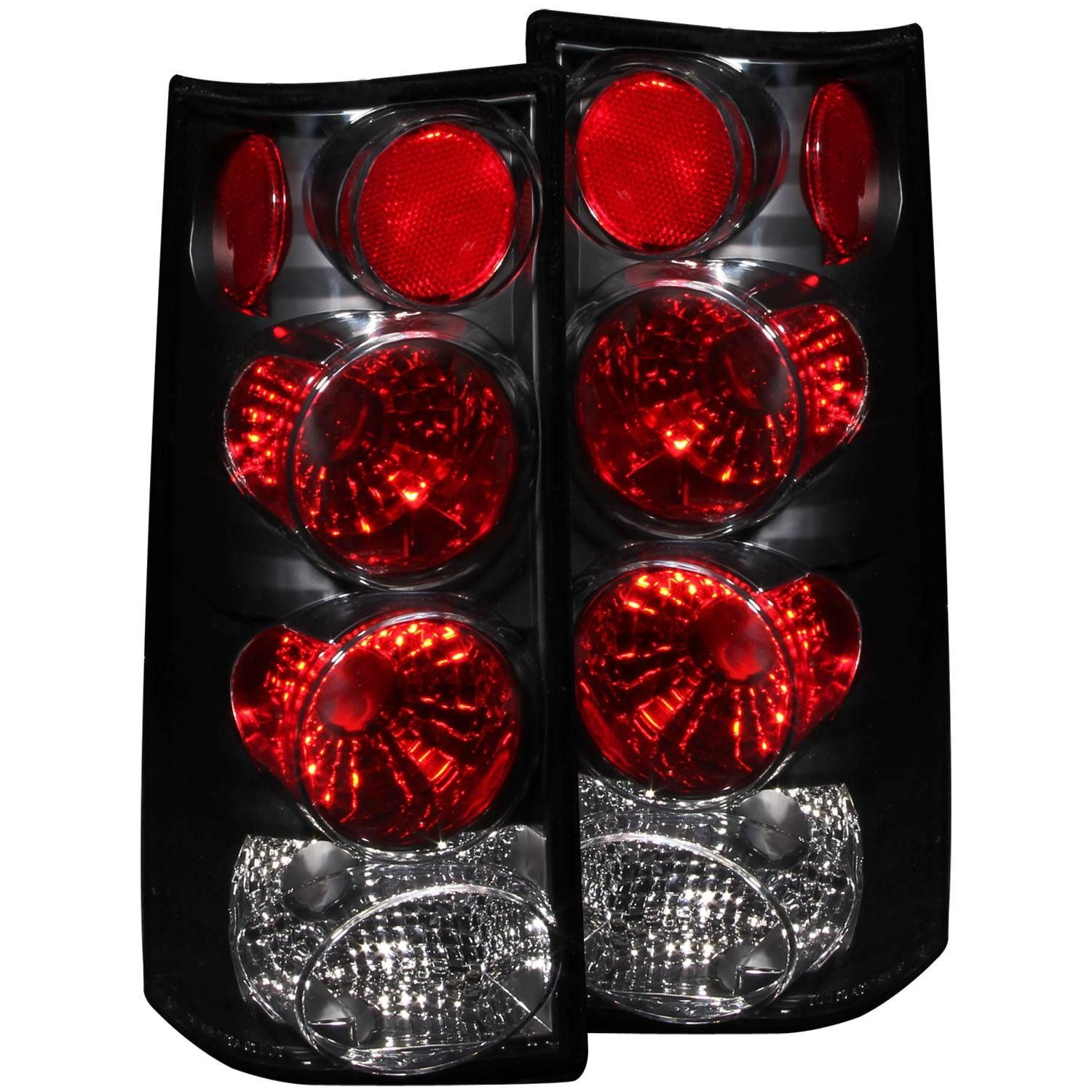 1996-2002 GMC Savana Anzo Tail Lights Black - 211148