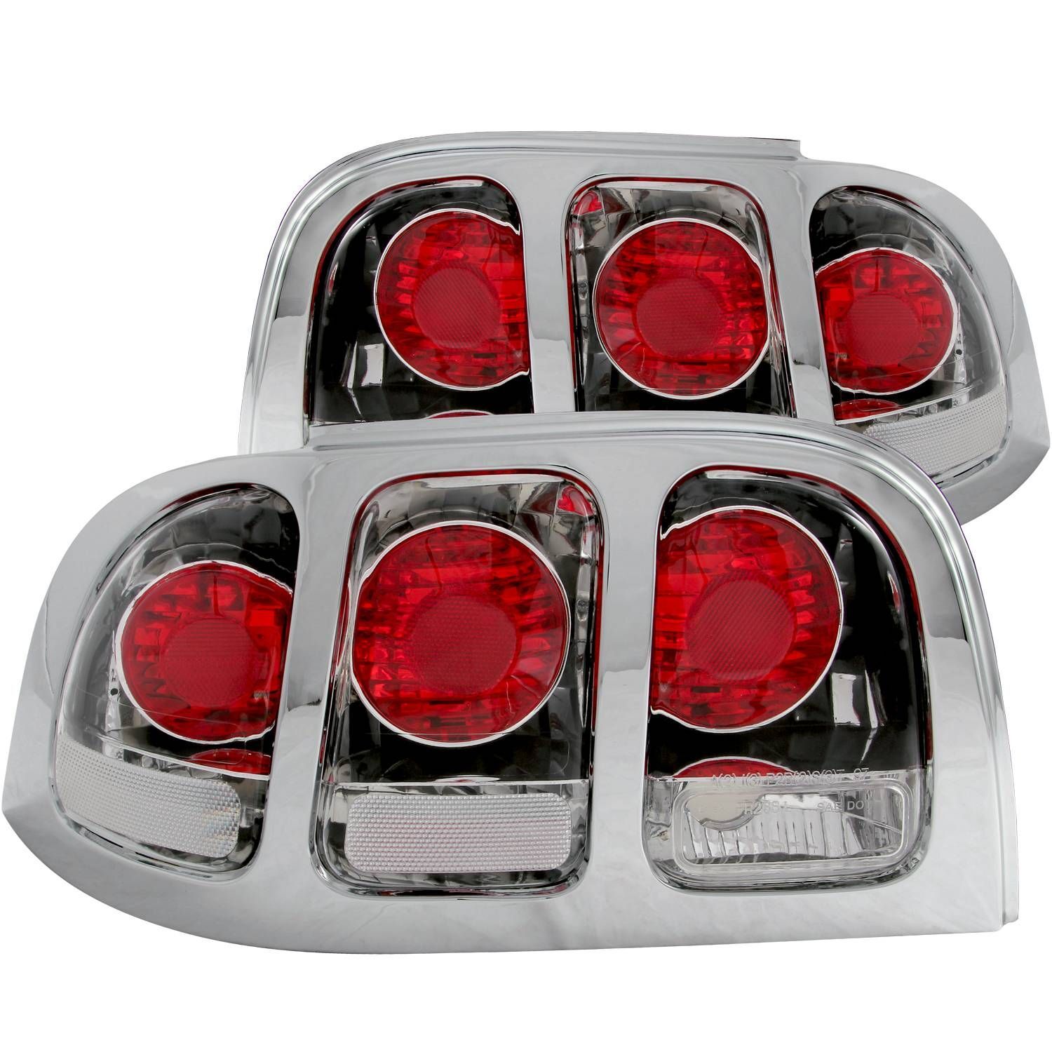 1996-1998 Ford Mustang Anzo Tail Lights Chrome - 221018