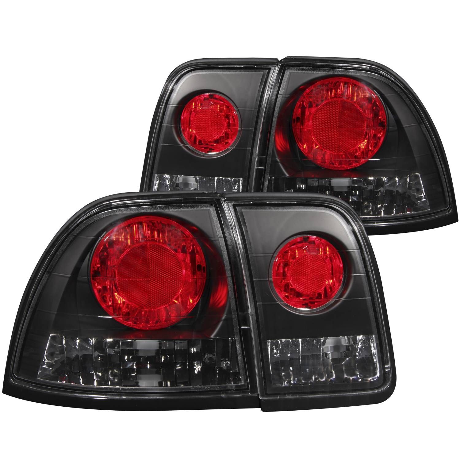 1996-1997 Honda Accord Anzo Tail Lights Black - 221039