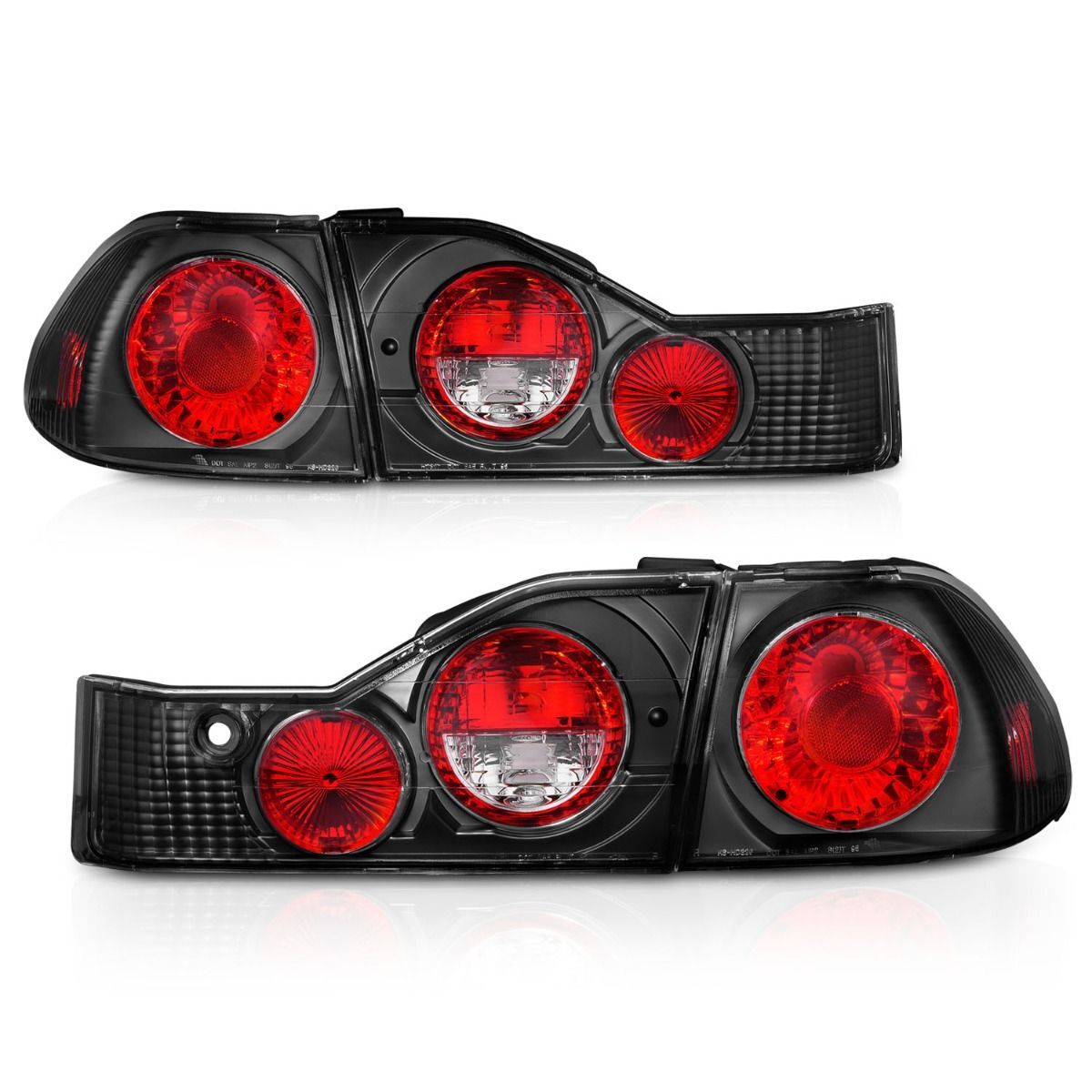 1998-2000 Honda Accord 4DR Anzo Tail Lights Black