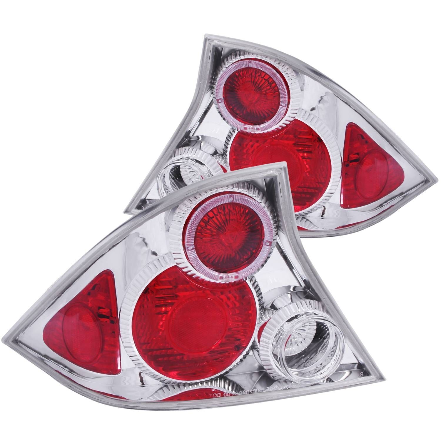 2001-2003 Honda Civic 2DR Anzo Tail Lights Chrome W/ Halo - 221045