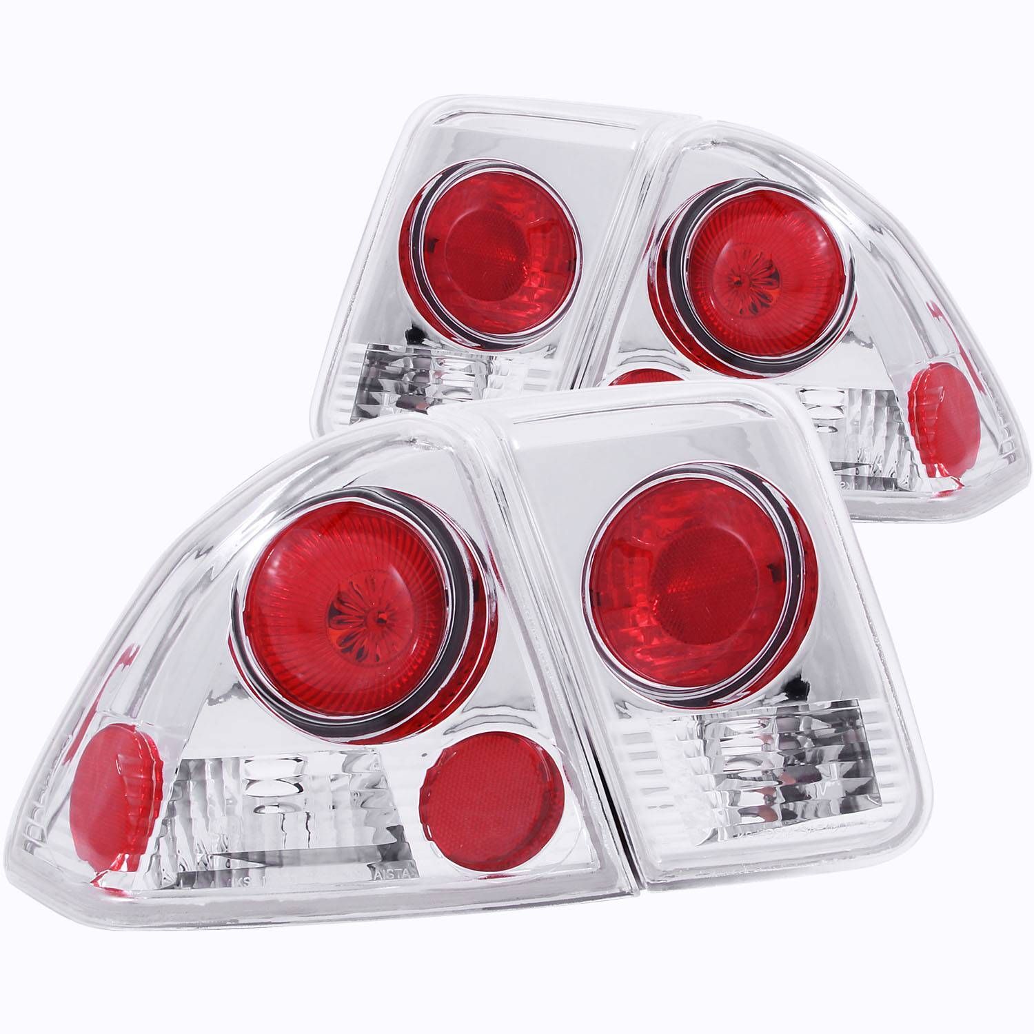 2001-2005 Honda Civic 4DR Anzo Tail Lights Chrome - 221047