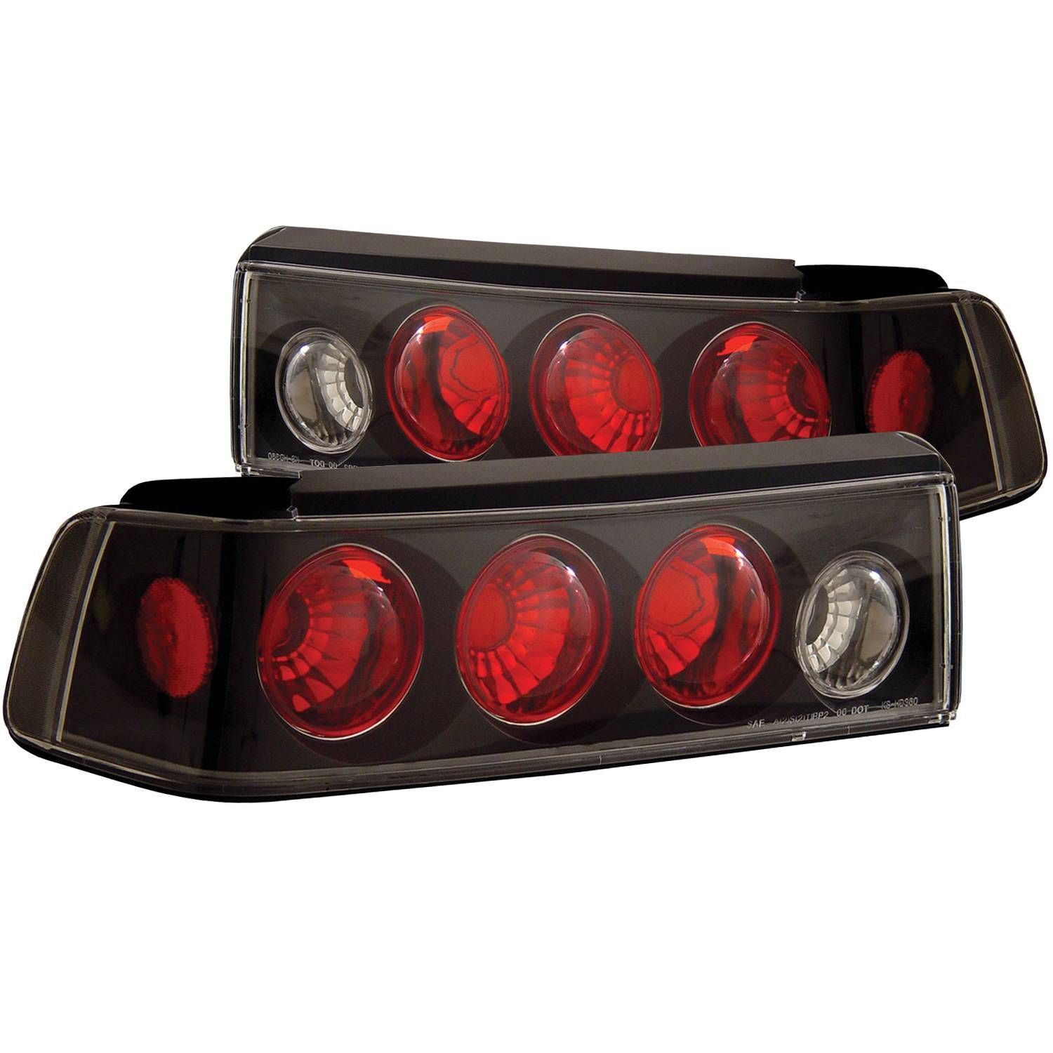 1988-1991 Honda Civic 3DR Anzo Tail Lights Black - 221053