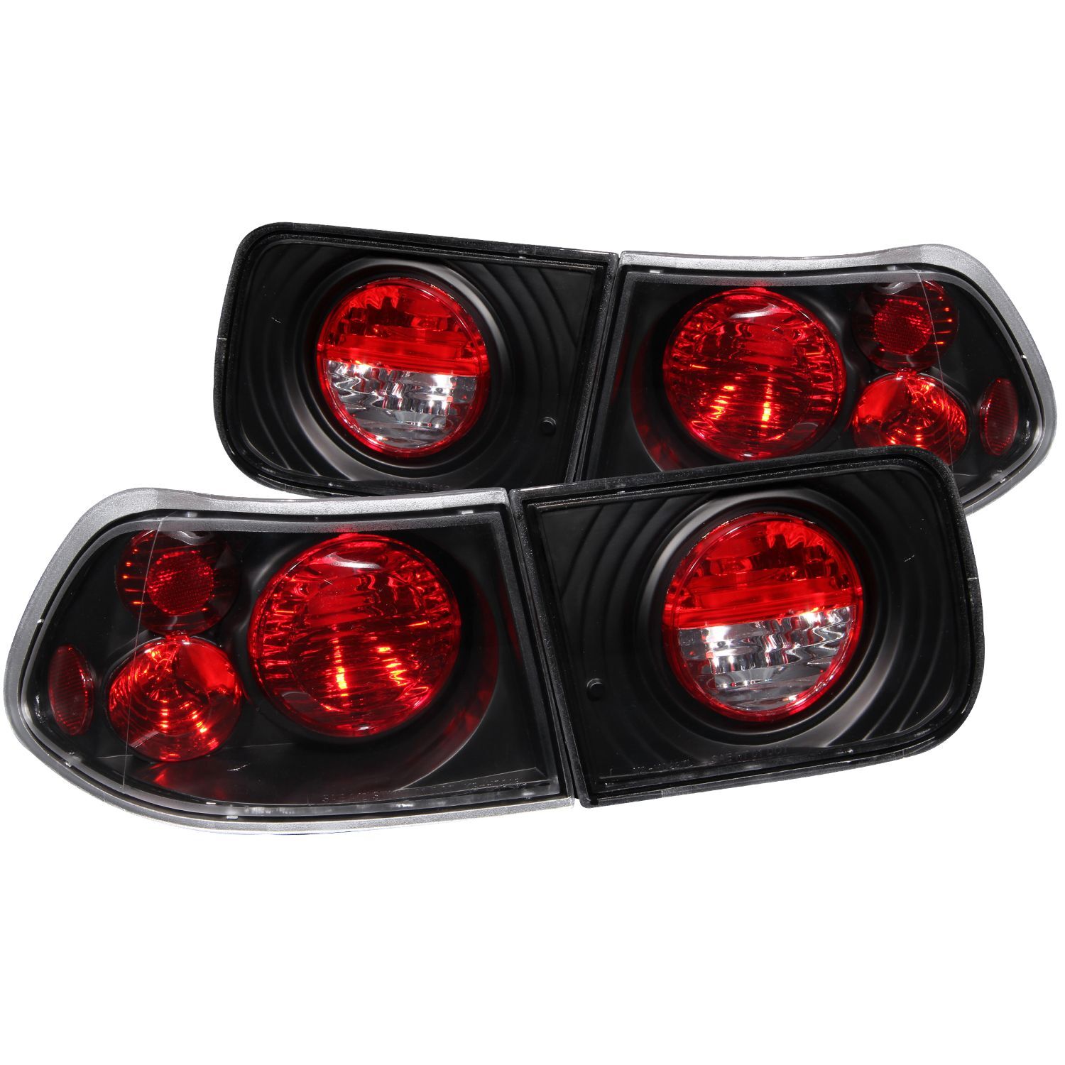 1996-2000 Honda Civic 2DR Anzo Tail Lights Black - 221062