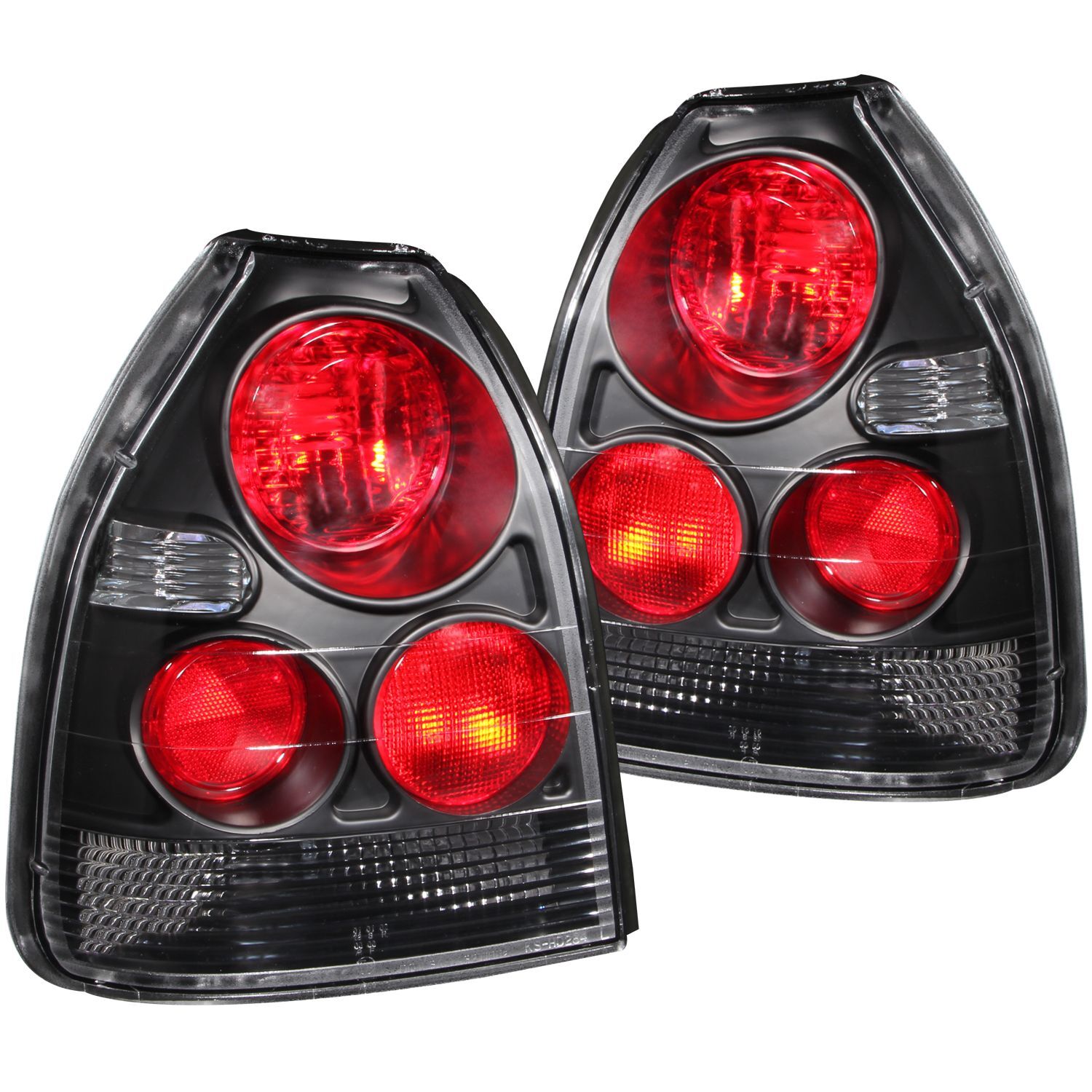 1996-2000 Honda Civic 3DR Anzo Tail Lights Black - 221065