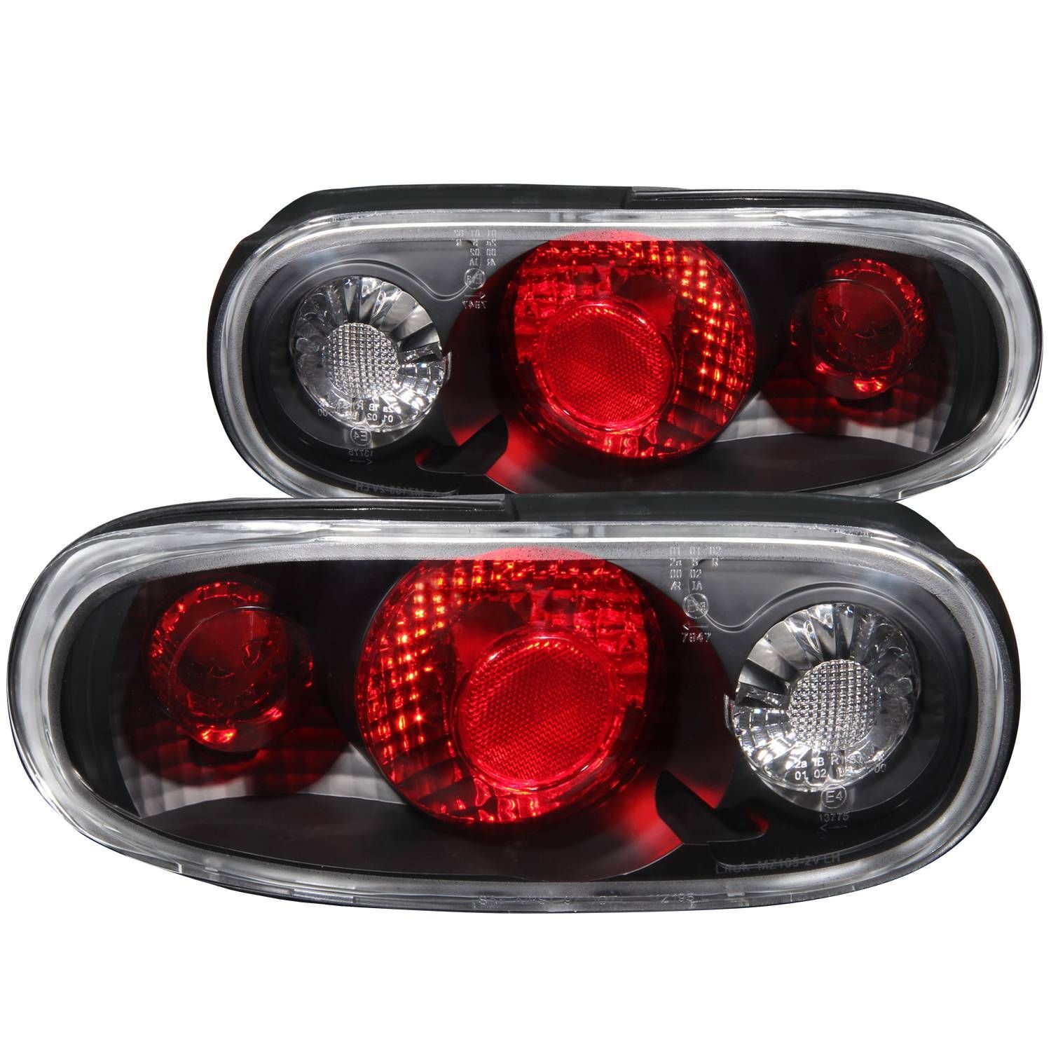 1990-1997 Mazda Miata Anzo Tail Lights Black - 221077
