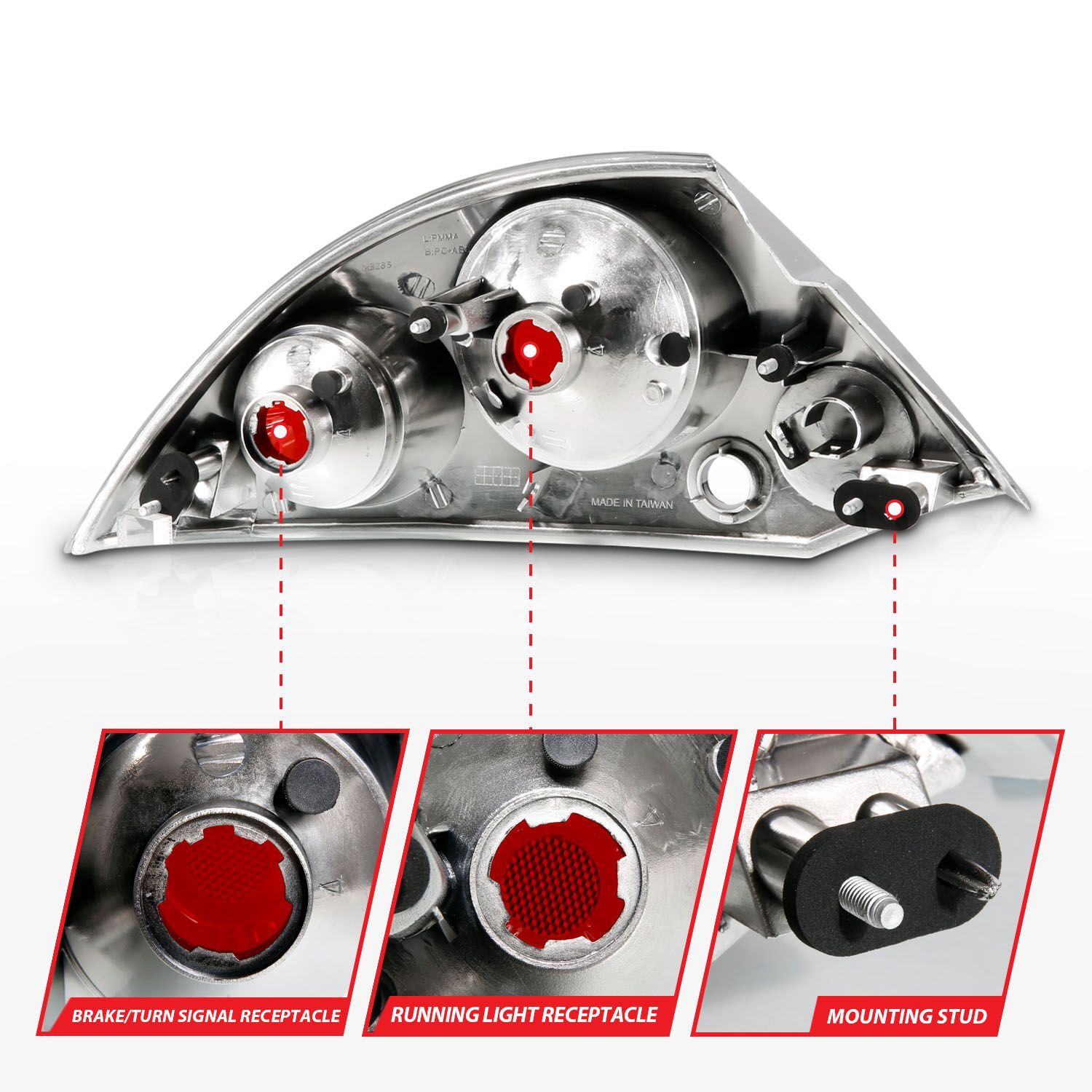 2000-2005 Mitsubishi Eclipse Anzo Tail Lights Black