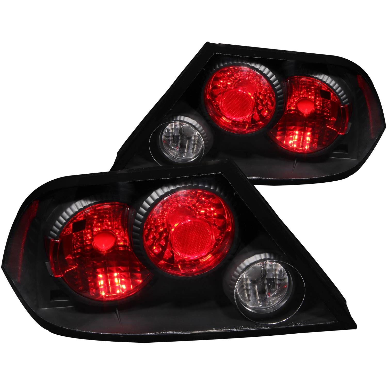 2002-2003 Mitsubishi Lancer Anzo Tail Lights Black - 221086