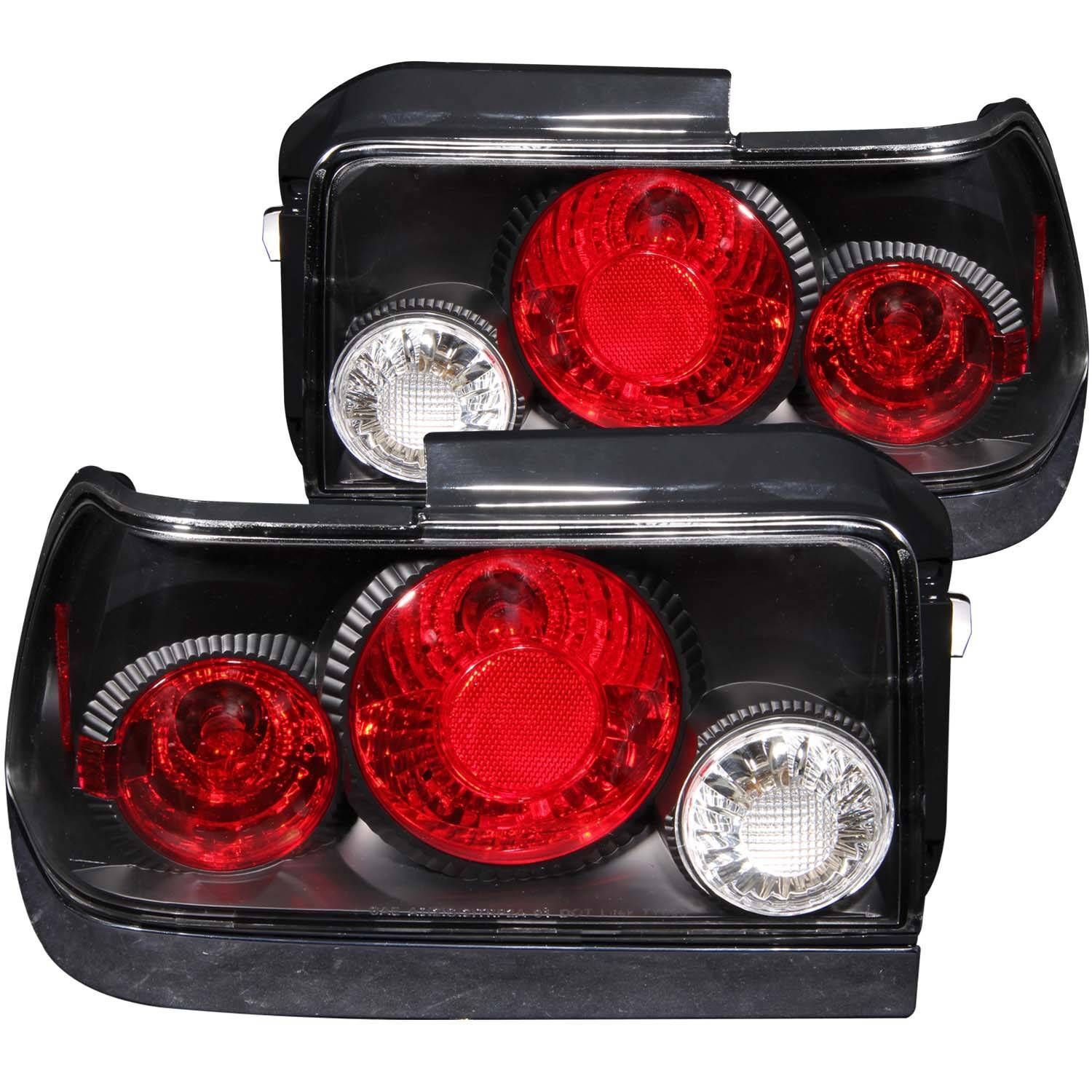 1993-1997 Toyota Corolla Anzo Tail Lights Black - 221113
