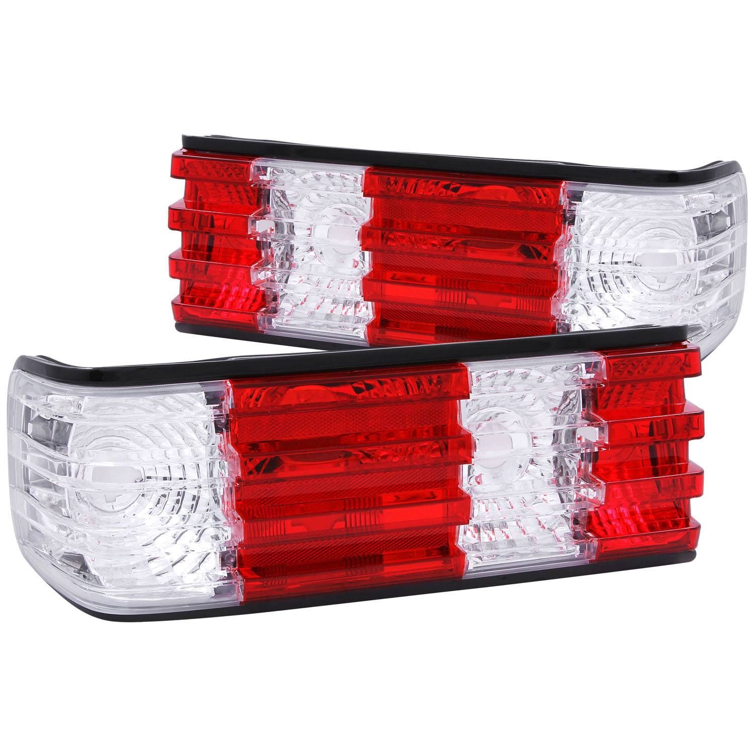 1986-1991 Mercedes Benz S-Class W126 Anzo Tail Lights Red/Clear - 221132