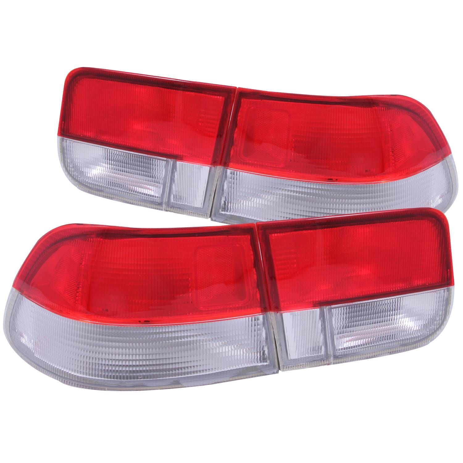1996-2000 Honda Civic 2DR Anzo Tail Lights Red/Clear - Oem 4PC - 221147