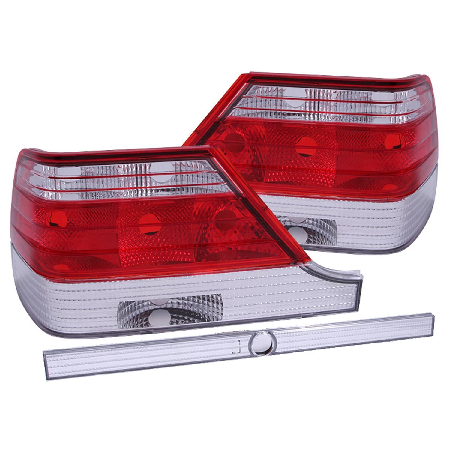 1995-1999 Mercedes Benz S-Class W140 4DR Anzo Tail Lights Red/Clear - 221153