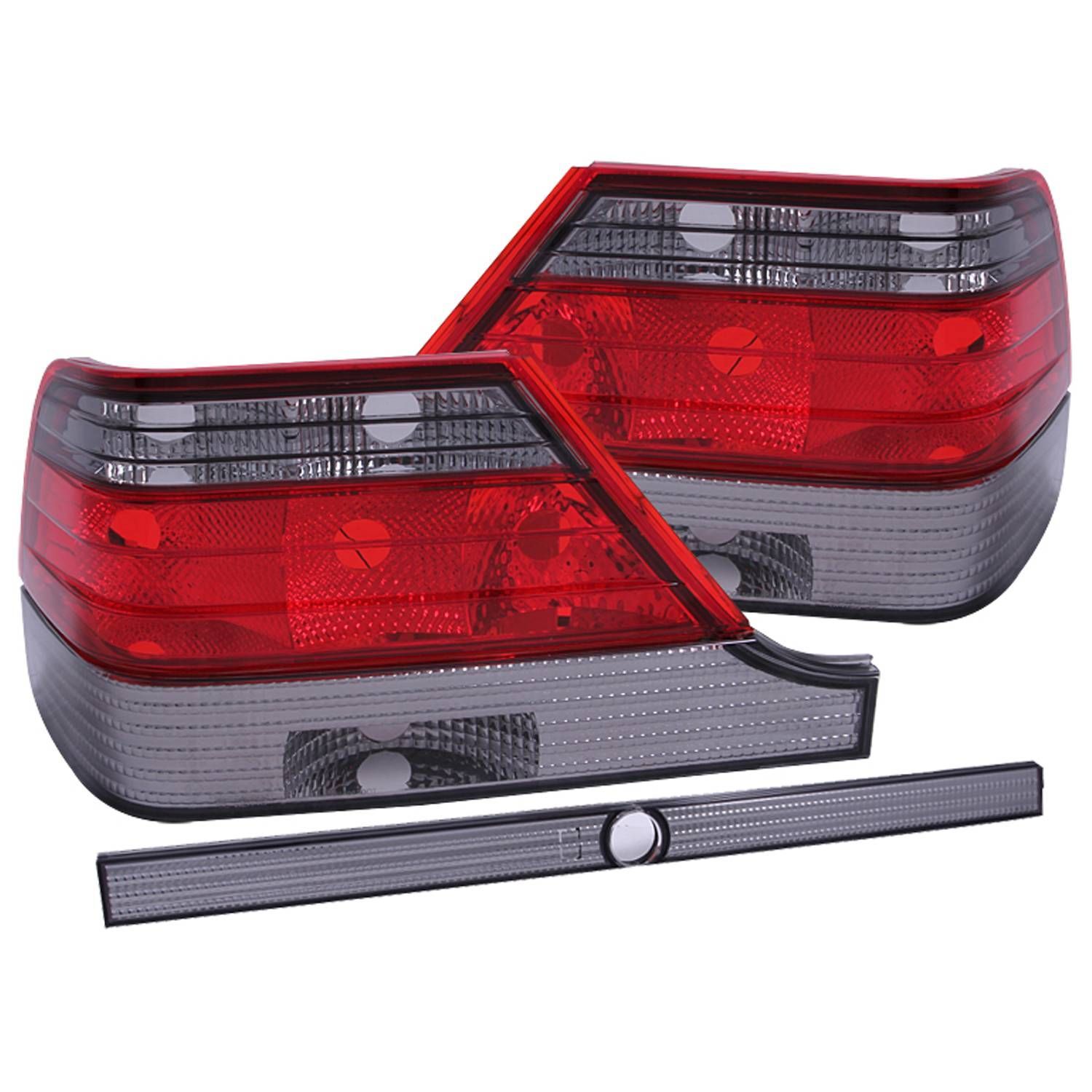 1995-1999 Mercedes Benz S-Class W140 4DR Anzo Tail Lights Red/Smoke - 221154