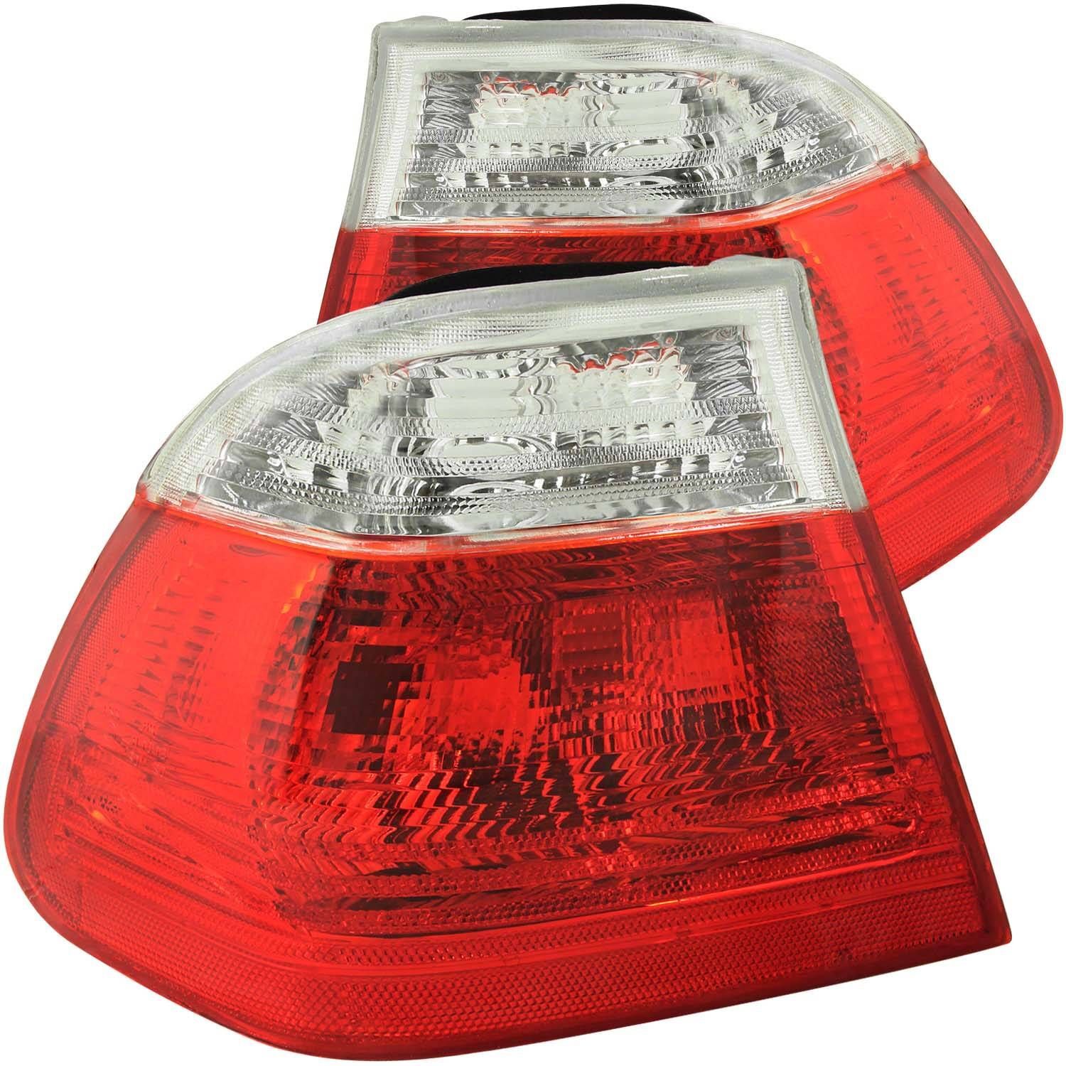 1999-2001 BMW 3-Series E46 4DR Anzo Tail Lights Red/Clear - 221218