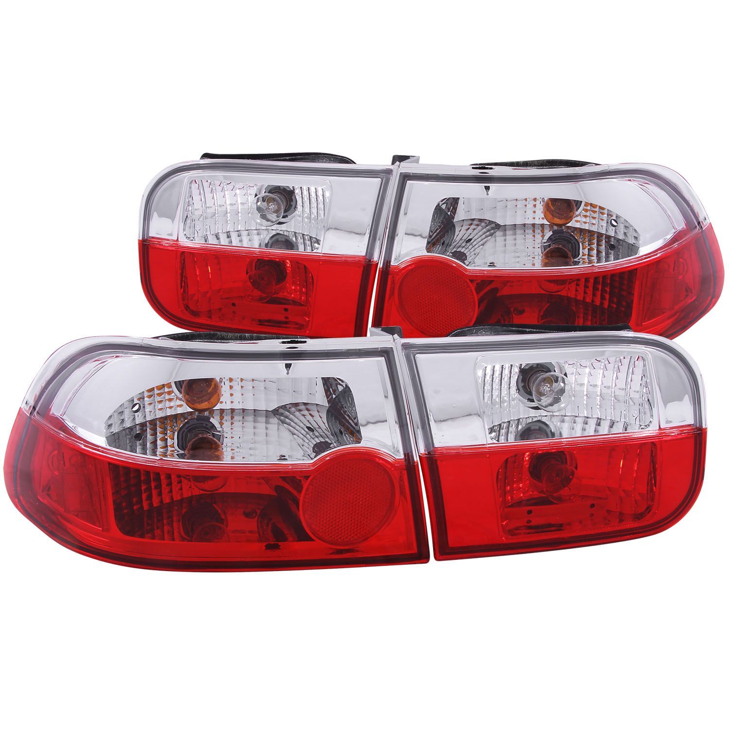 1992-1995 Honda Civic 2DR/4DR Anzo Tail Lights Red/Clear - 221220