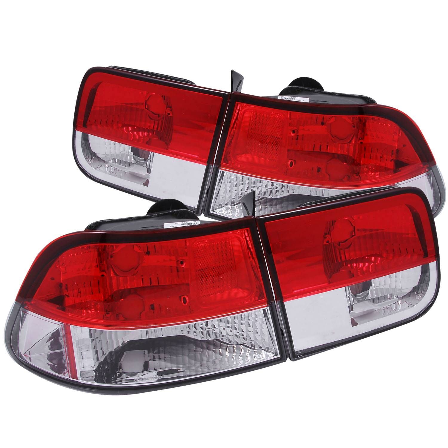 1996-2000 Honda Civic 2DR Anzo Tail Lights Red/Clear - 221222