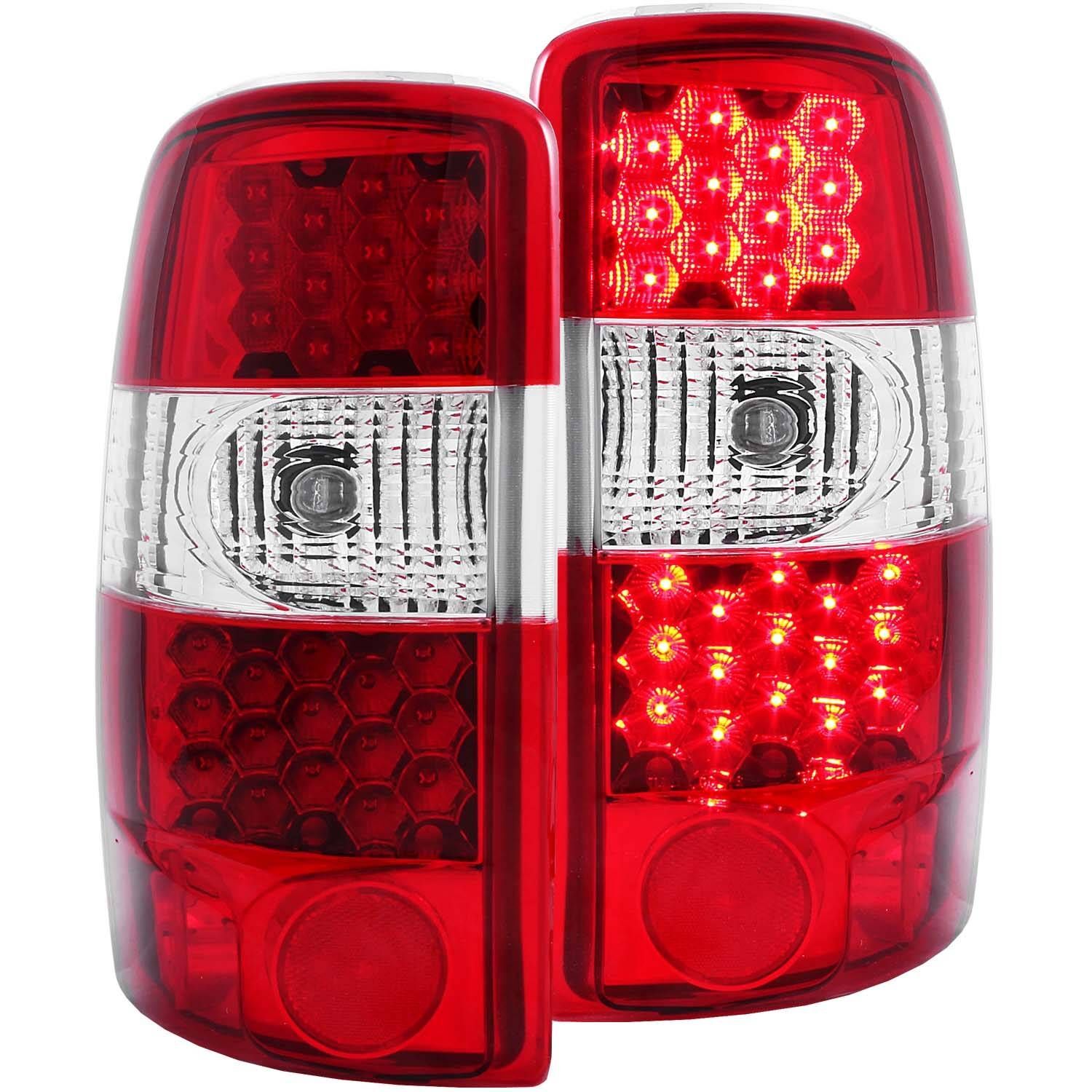 2000-2006 GMC Suburban/Tahoe Anzo LED Tail Lights Red/Clear - 311001