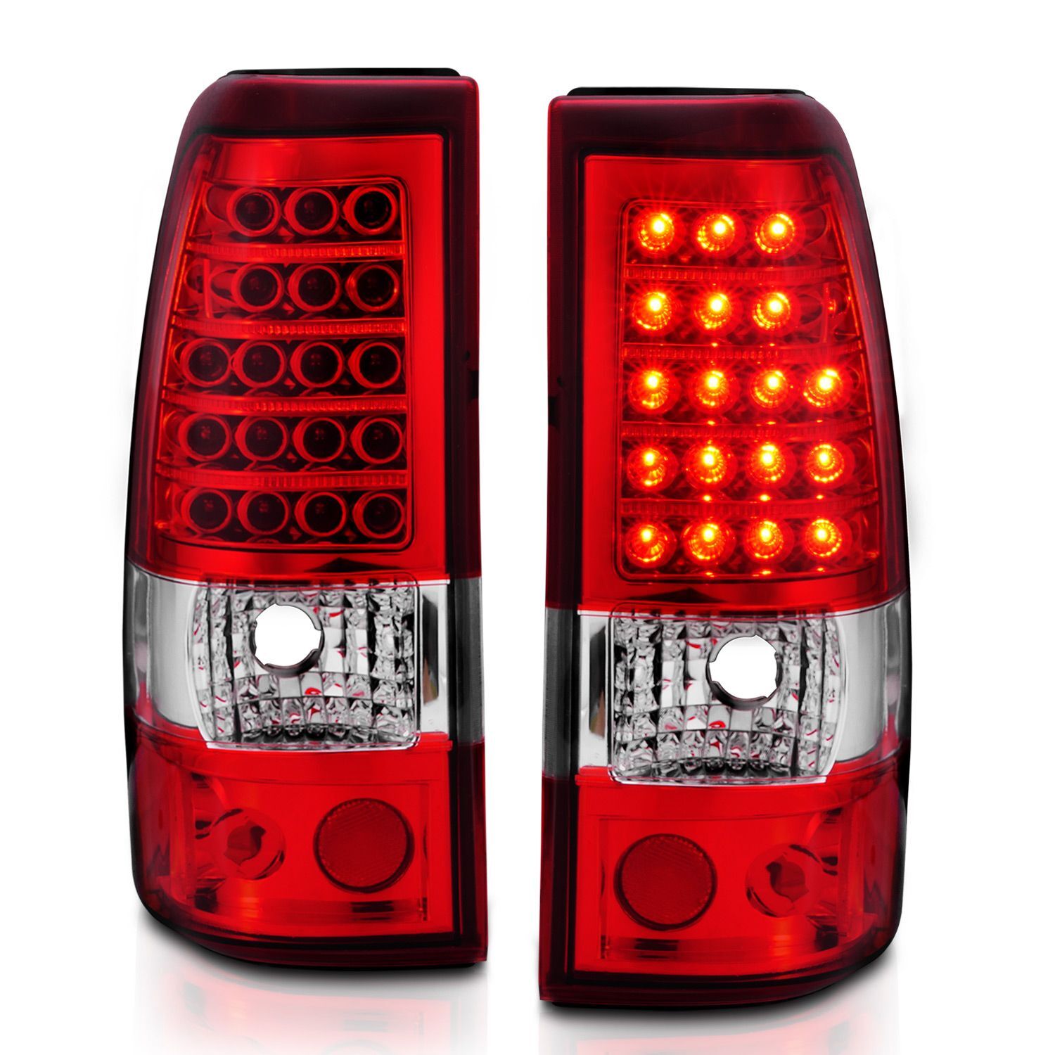 2003-2006 Chevrolet Silverado 1500/2500 Anzo LED Tail Lights Red/Clear - 311007