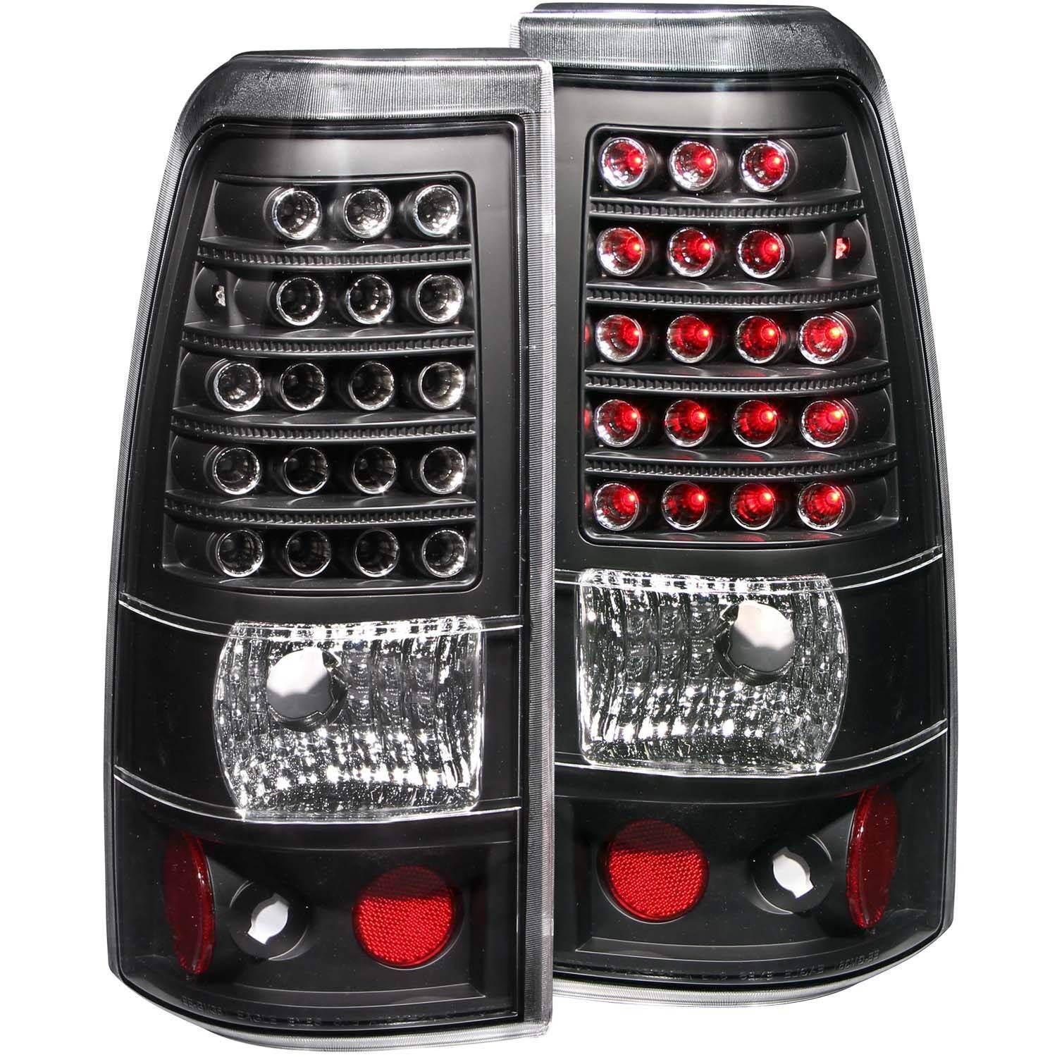 1999-2007 GMC Silverado 1500/2500/3500 Anzo LED Tail Lights Black - 311012