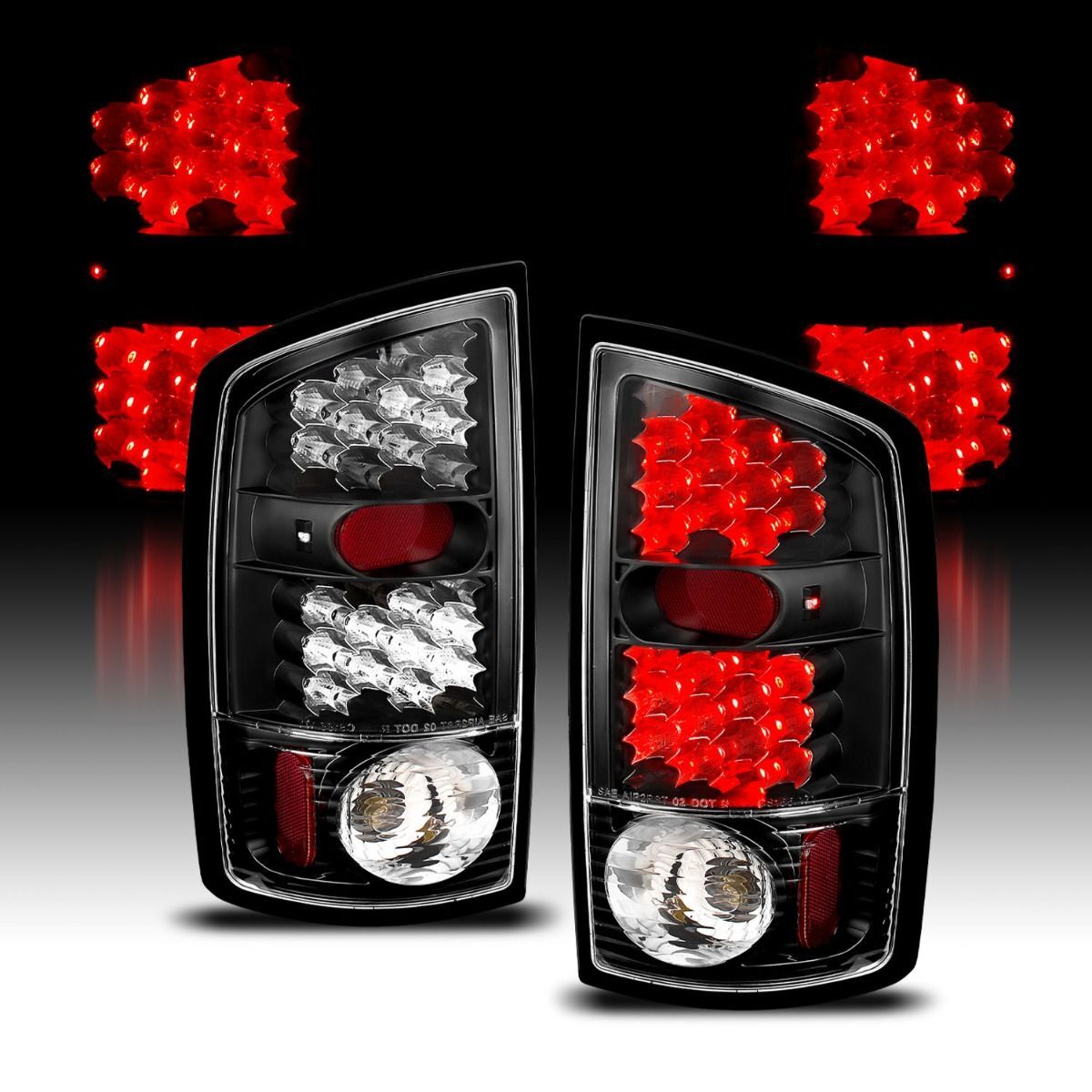 2003-2006 Dodge Ram 1500/2500/3500 Anzo LED Tail Lights Black