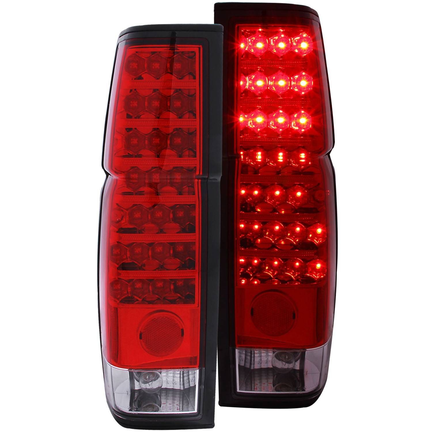 1986-1997 Nissan Hardbody Anzo LED Tail Lights Red/Clear - 311034